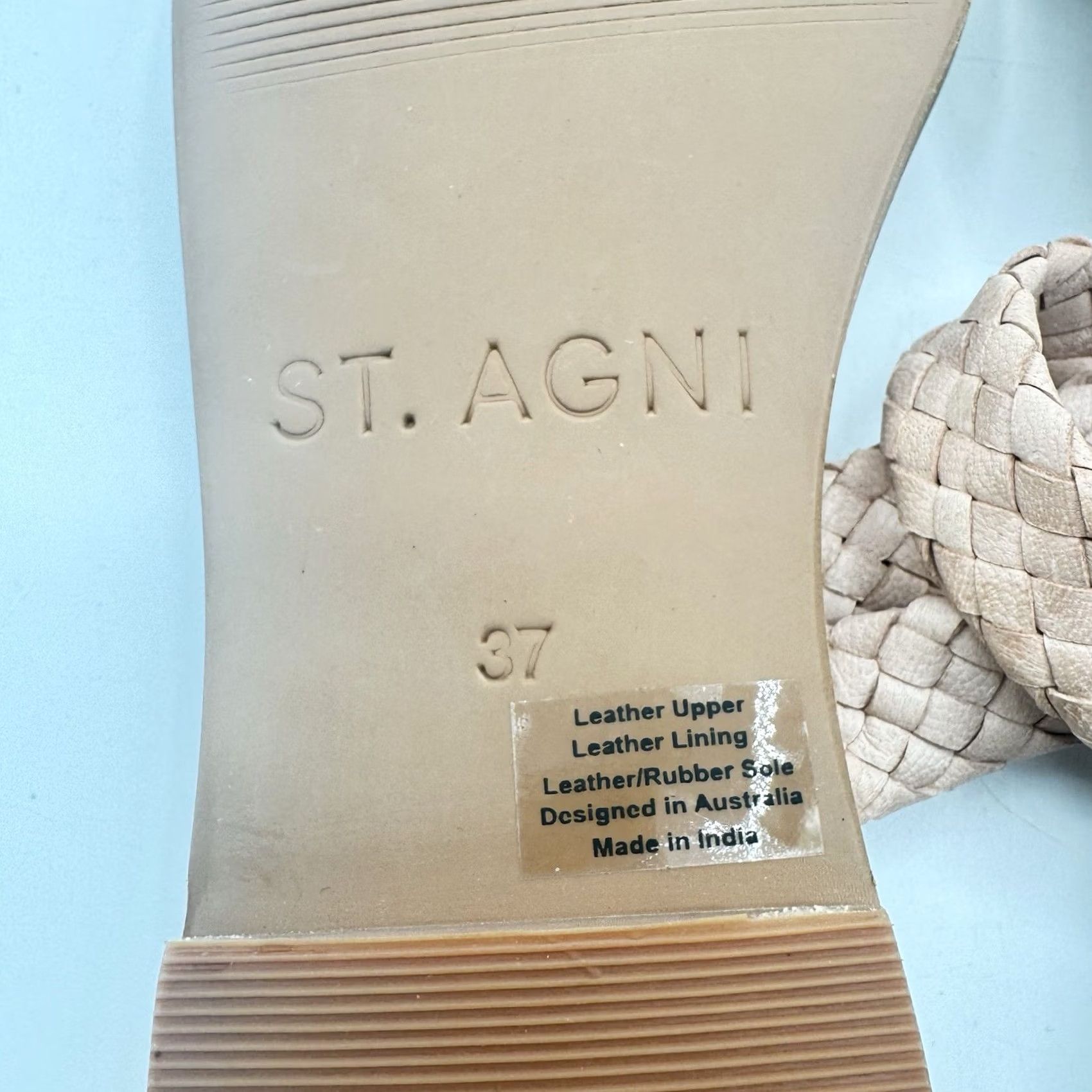 St. Agni St. Agni Julie Braided Leather Sandals Slide Sandal Brown Seashell 37 6.5/7 Women M Size Holiday Summer Spring Size US 6.5 / IT 36.5 - 8 Thumbnail