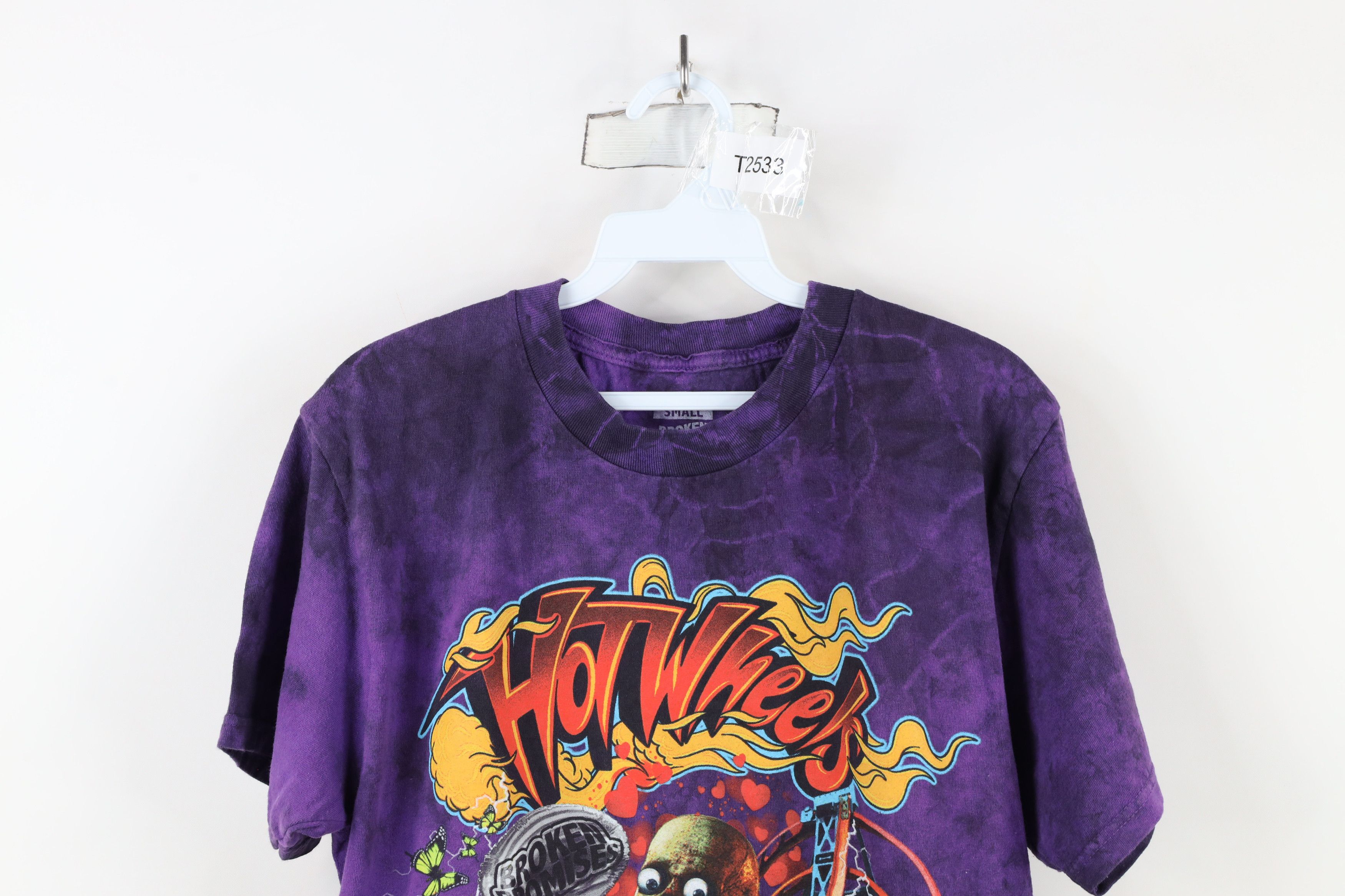 Vintage Broken Promises x Hot Wheels Spell Out Skeleton Fire T-Shirt Size US S / EU 44-46 / 1 - 2 Thumbnail