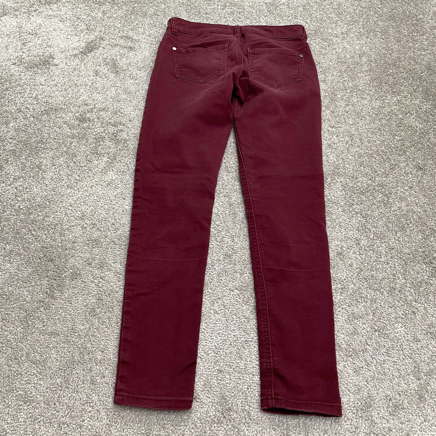 Vintage Tinseltown Skinny Jeans Juniors 3 Red Maroon Mid Rise Dark Wash Stretch 28x27 Size 27" / US 4 / IT 40 - 2 Thumbnail
