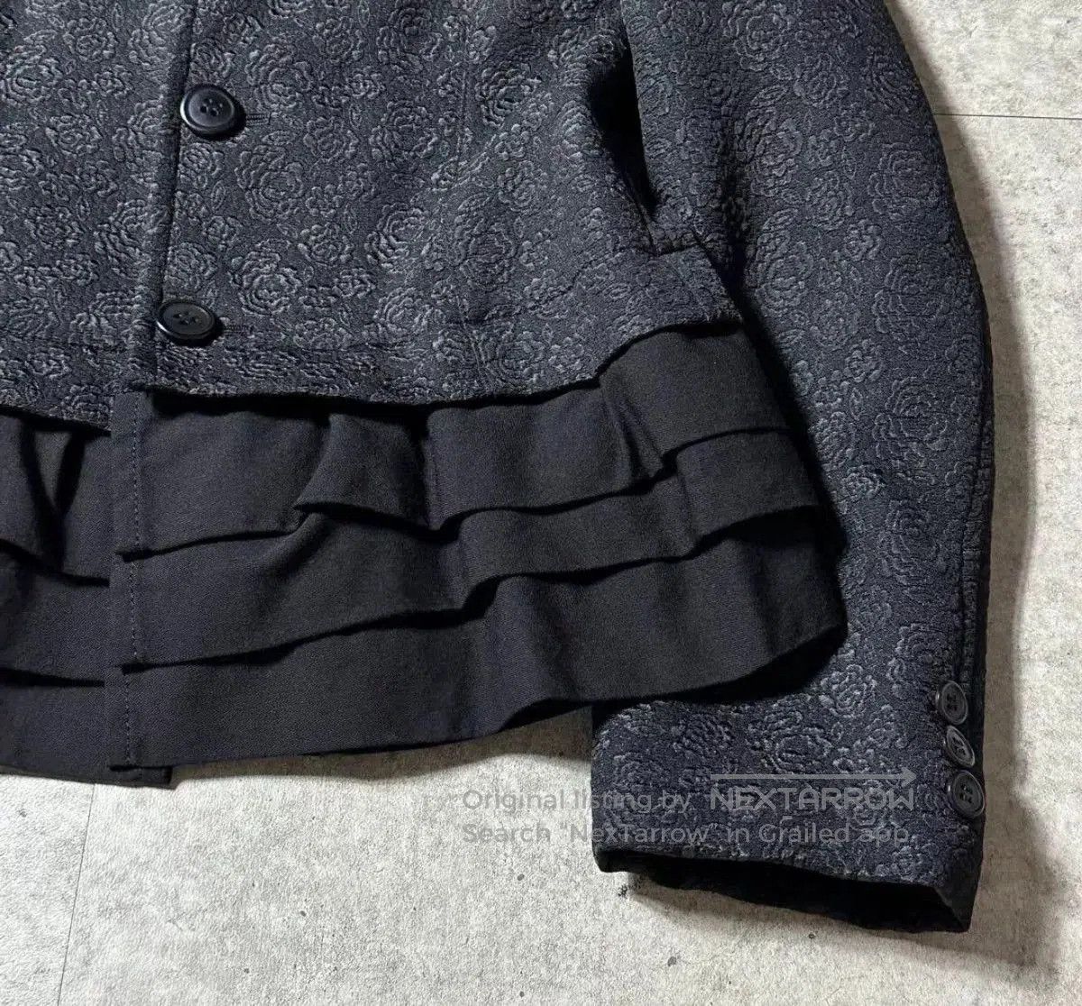 Comme des Garcons COMME des GARCONS Crewneck Floral Embroidery Wool Jacket. Size M / US 6-8 / IT 42-44 - 5 Thumbnail