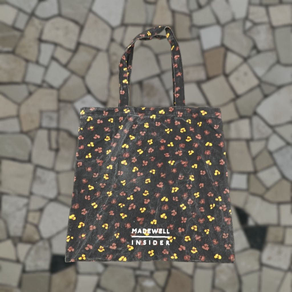 Madewell VINTAGE Madewell Floral Canvas Tote Bag Large Black Lightweight Bohemian Travel Women's Size ONE SIZE - 1 Thumbnail