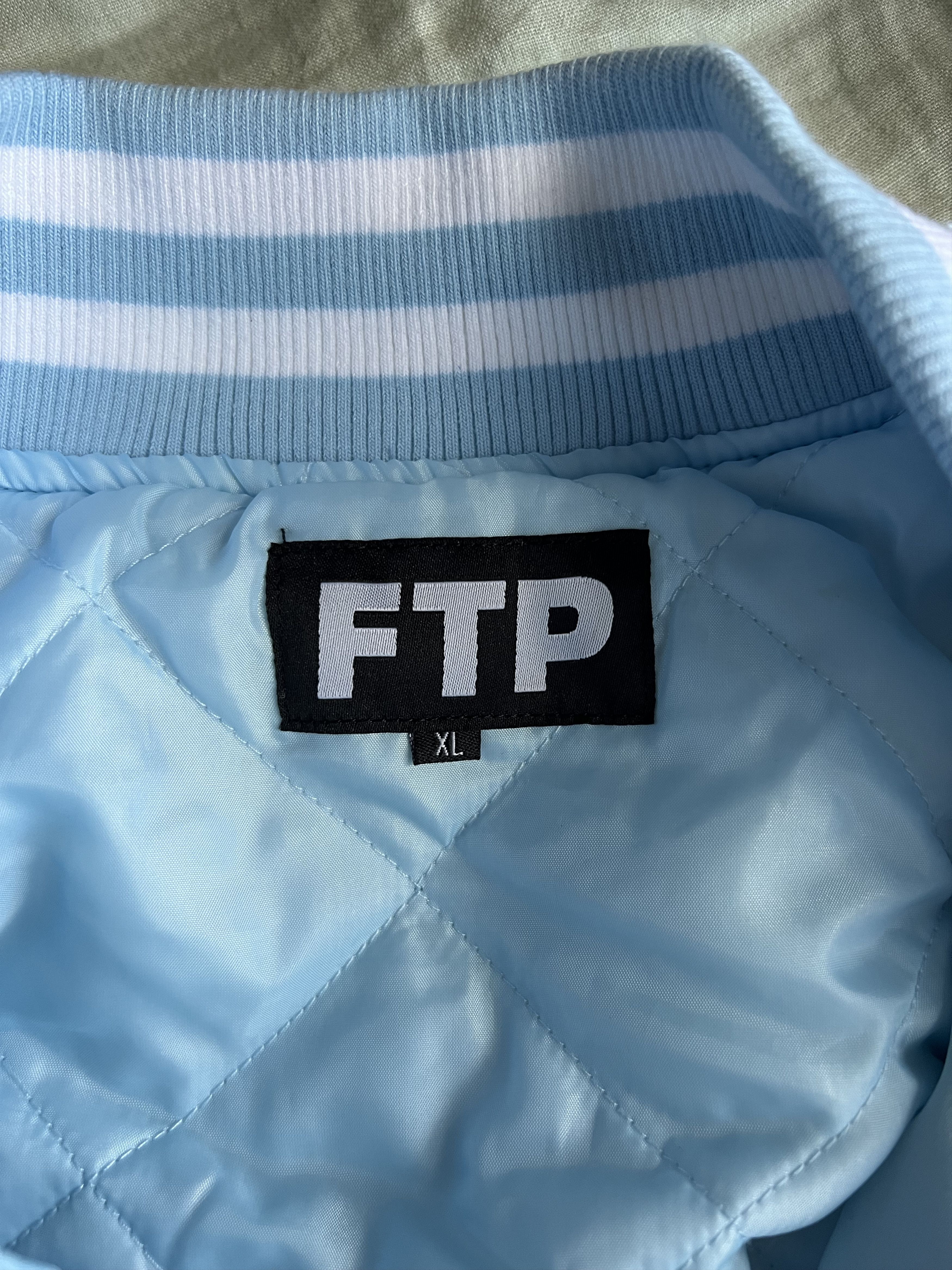 Fuck The Population FTP League Varsity Jacket in Light Blue Size US XL / EU 56 / 4 - 8 Thumbnail