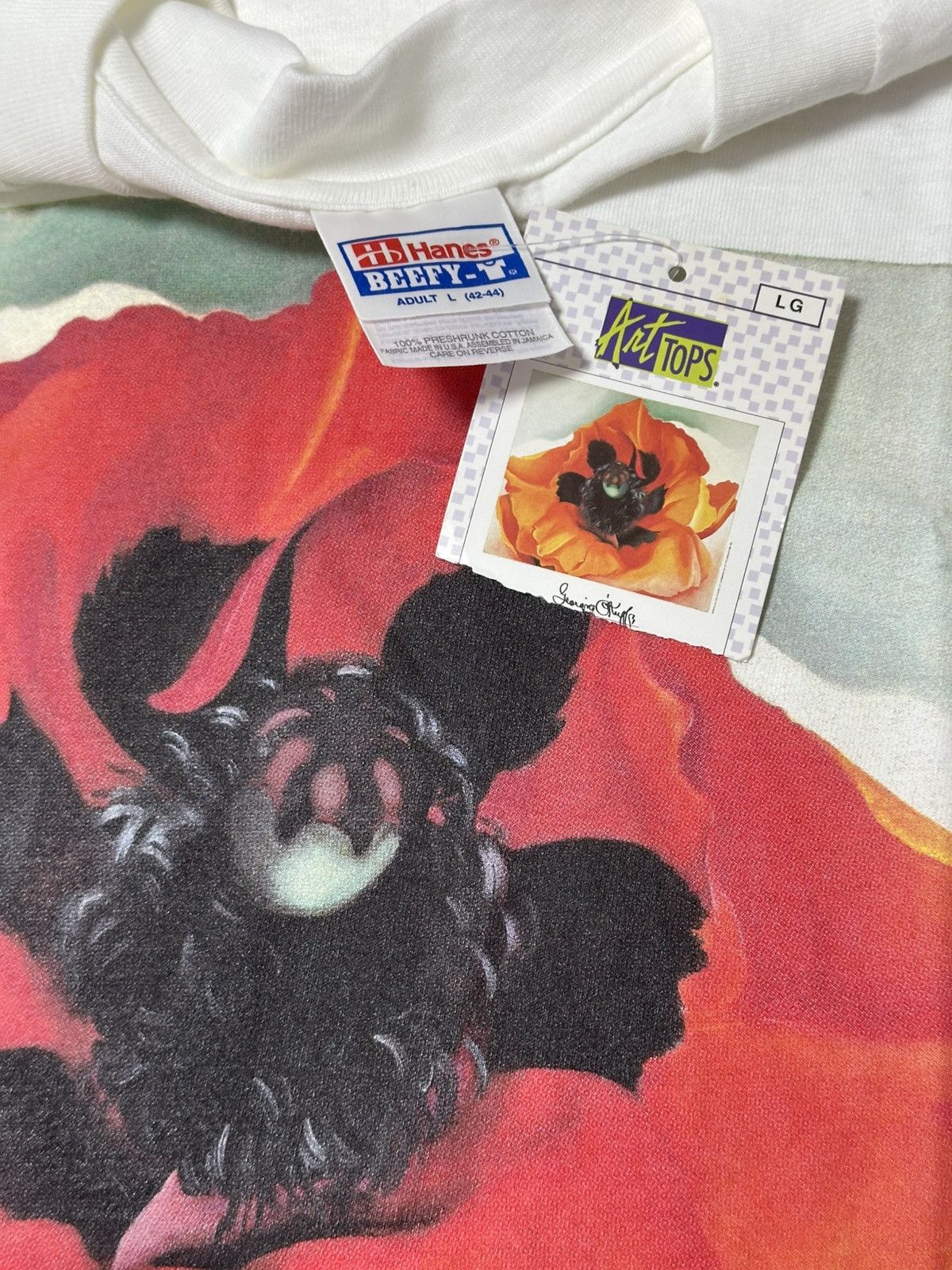 Hanes Vintage Georgia O’keeffe Shirt “Red Poppy” Size US L / EU 52-54 / 3 - 6 Thumbnail