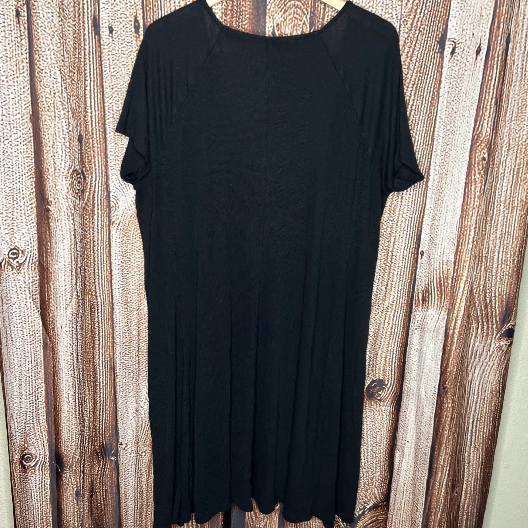 Old Navy Old Navy Dress Women's Black Knit Fitted Short Sleeve Round Neck 3X Plus Size Size XXL / US 16-18 / IT 52-54 - 3 Thumbnail