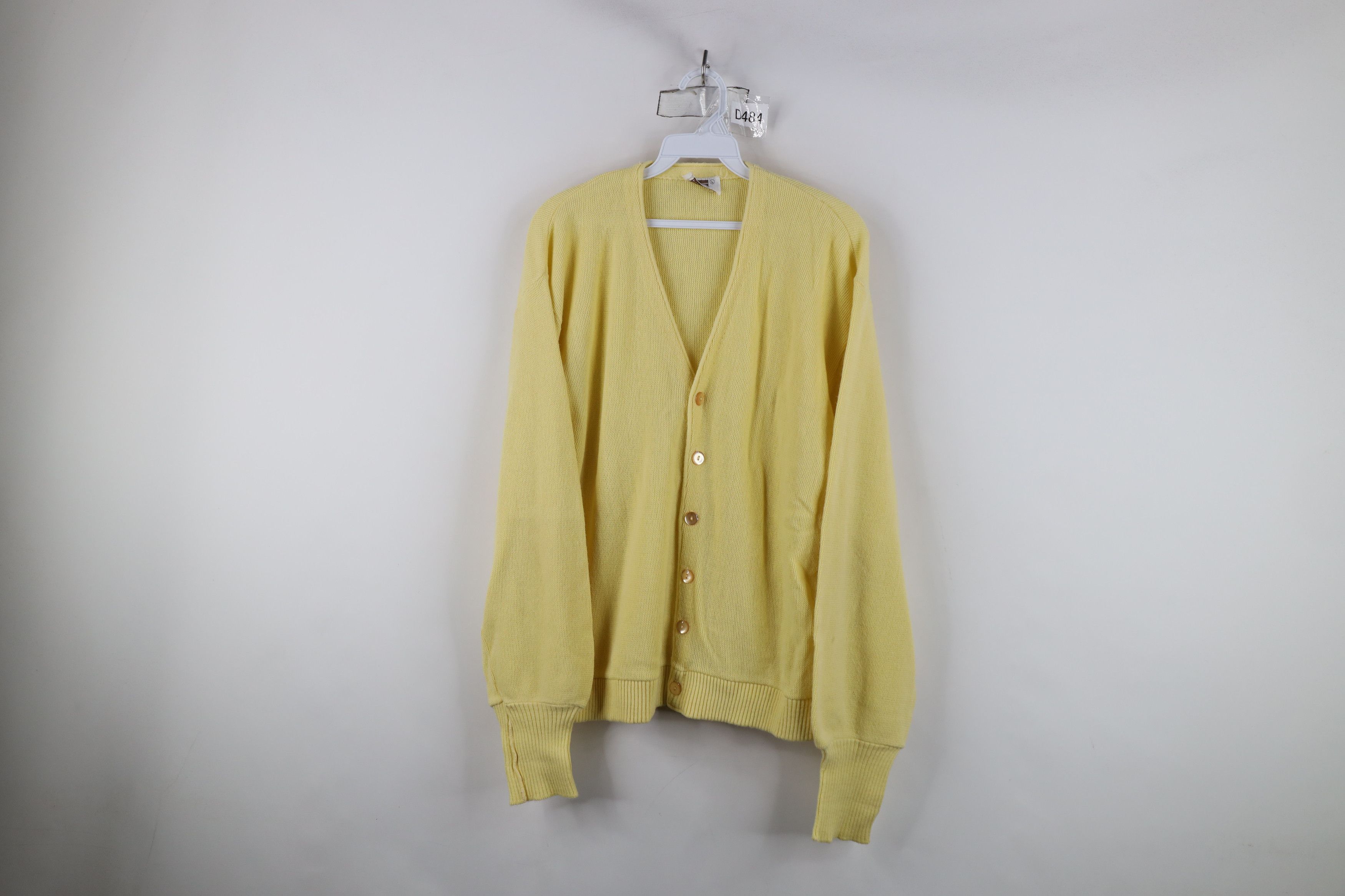 Vintage Vintage 70s Streetwear Knit Cardigan Sweater Yellow USA Size US L / EU 52-54 / 3 - 1 Thumbnail