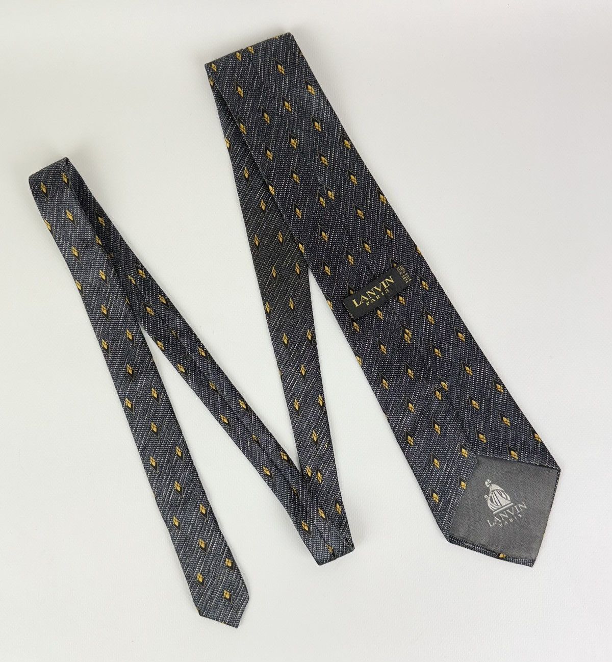 Lanvin Lanvin Paris 100% silk Tie Necktie for Men Top Luxury Gray Size ONE SIZE - 4 Thumbnail
