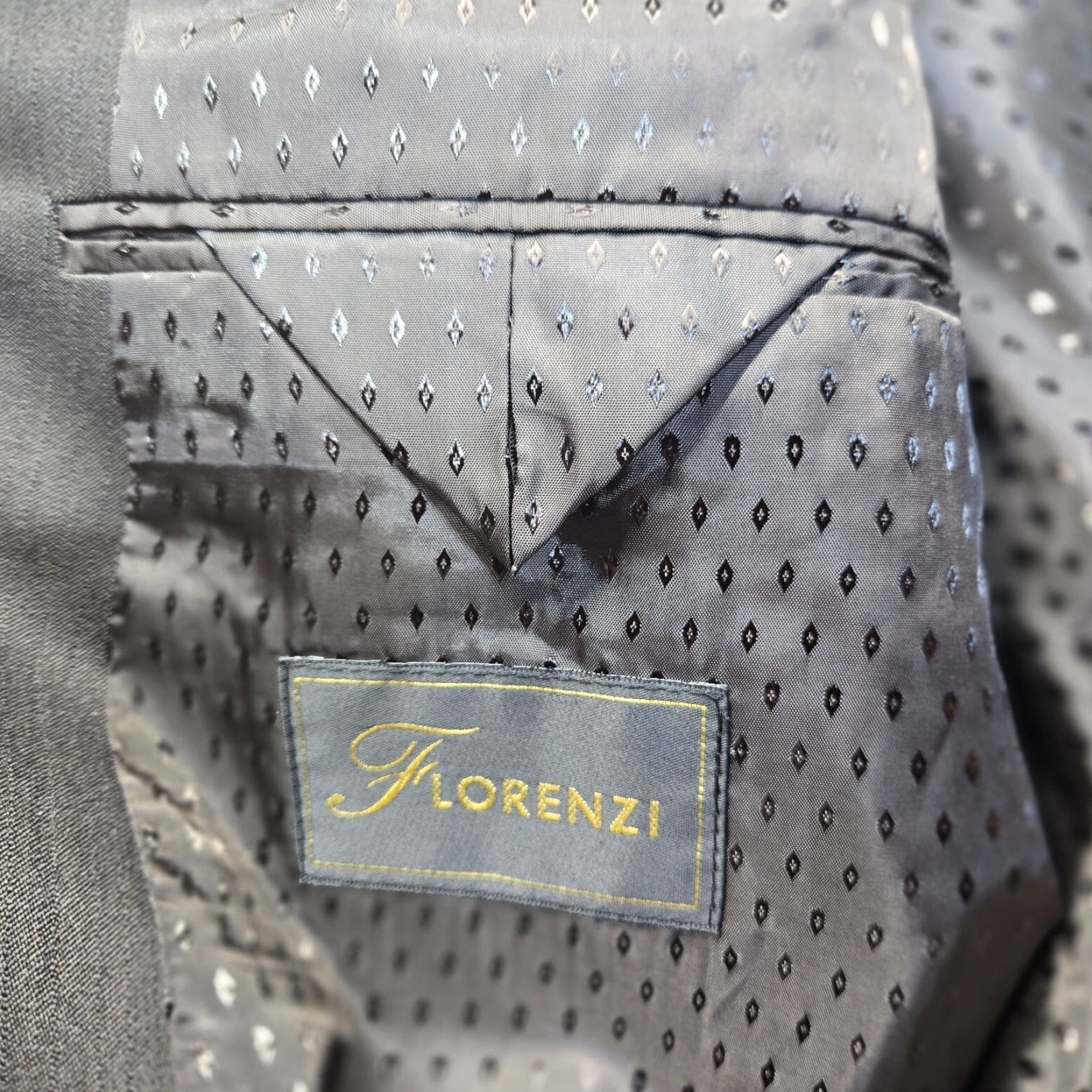 Vintage Florenzi Blazer Solid Dark Gray Suit Jacket Sport Coat Adults 46L Gray Three-Button Notch Lapel Single-Breasted Casual Formal Jacket Size 46R - 5 Thumbnail