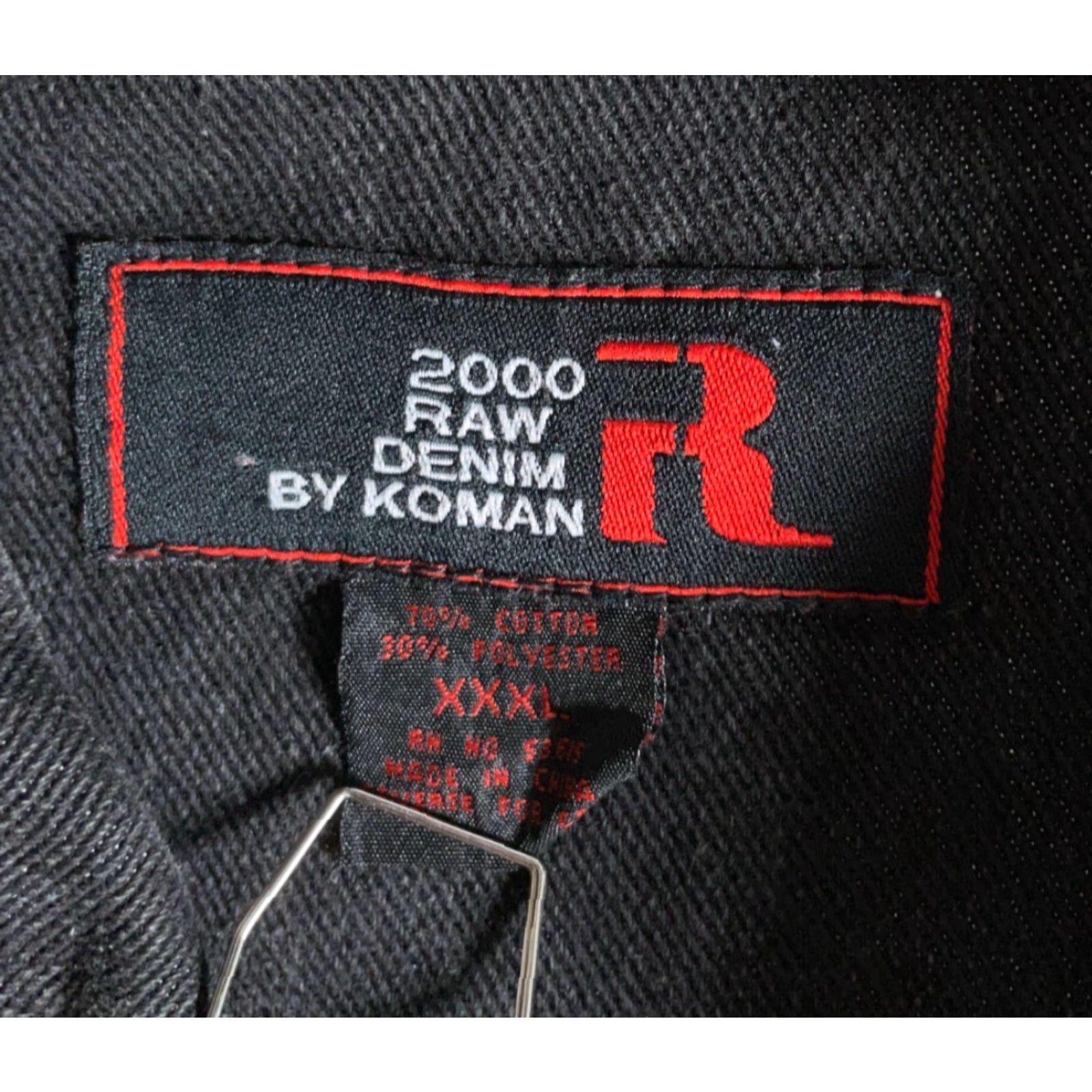 Denime VINTAGE Koman 2000 RAW Denim Jacket Jeans Black Gray 3XL Mens Denim Jacket Hip Hop 90s Streetwear Size US 39 - 3 Thumbnail