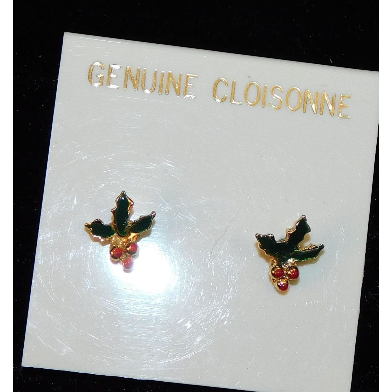 Other Vintage Genuine Cloisonne Holly Berry Post Earrings Size ONE SIZE - 2 Thumbnail