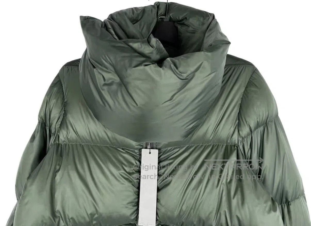 Rick Owens Green Cropped Puffer Jacket with High Collar. Size US XS / EU 42 / 0 - 3 Thumbnail