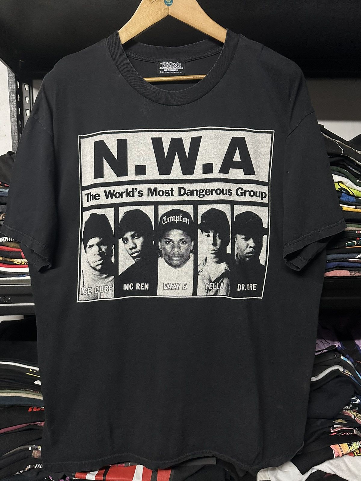 Pre-owned Band Tees Vintage Nwa Ruthless Records Merchandising Faded Tee In Black