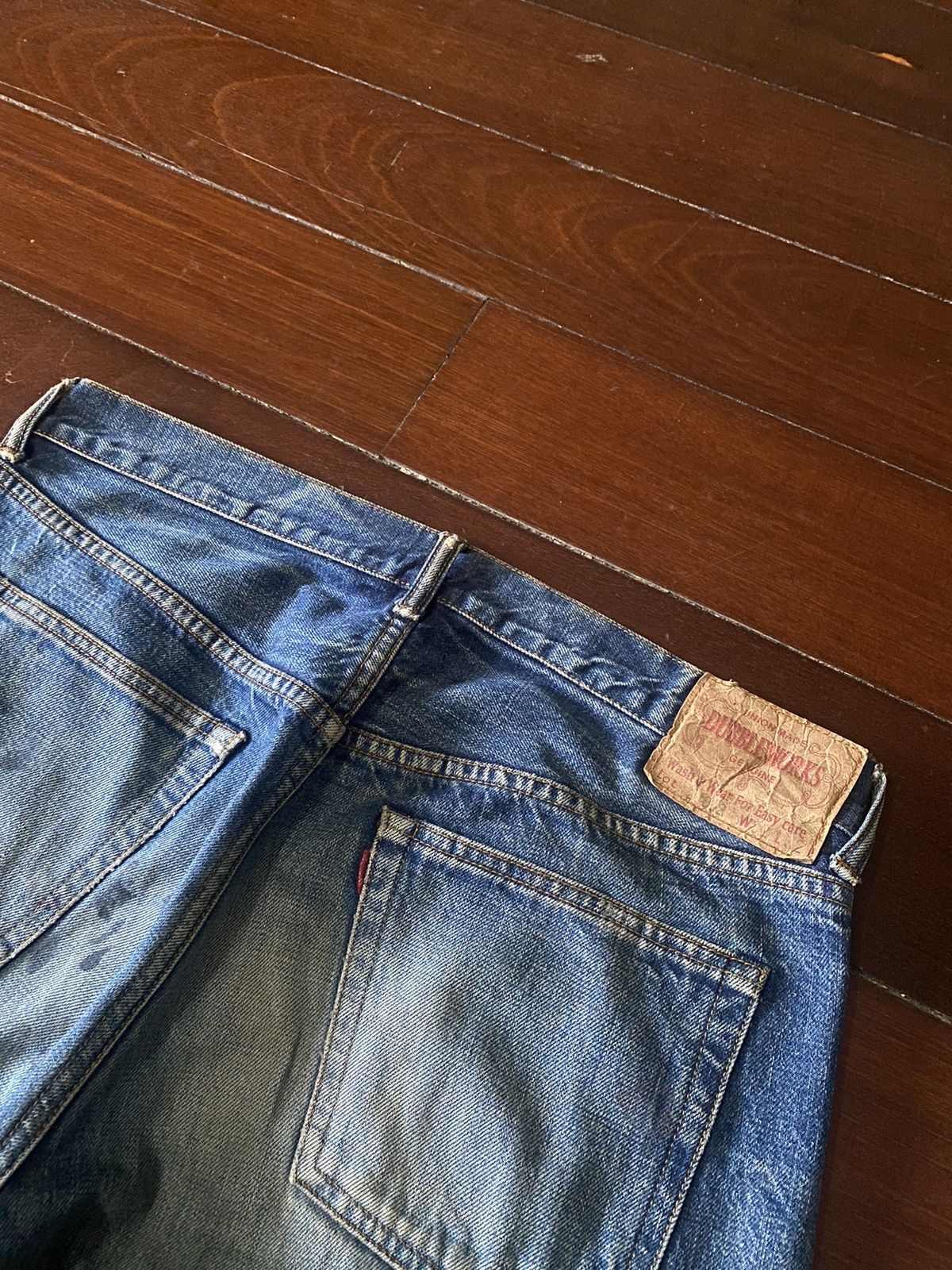 Japanese Brand FIRE 🔥 Warehouse DOUBBLE WORKS Selvedge SPLATTED COLOUR Size US 35 - 14 Thumbnail