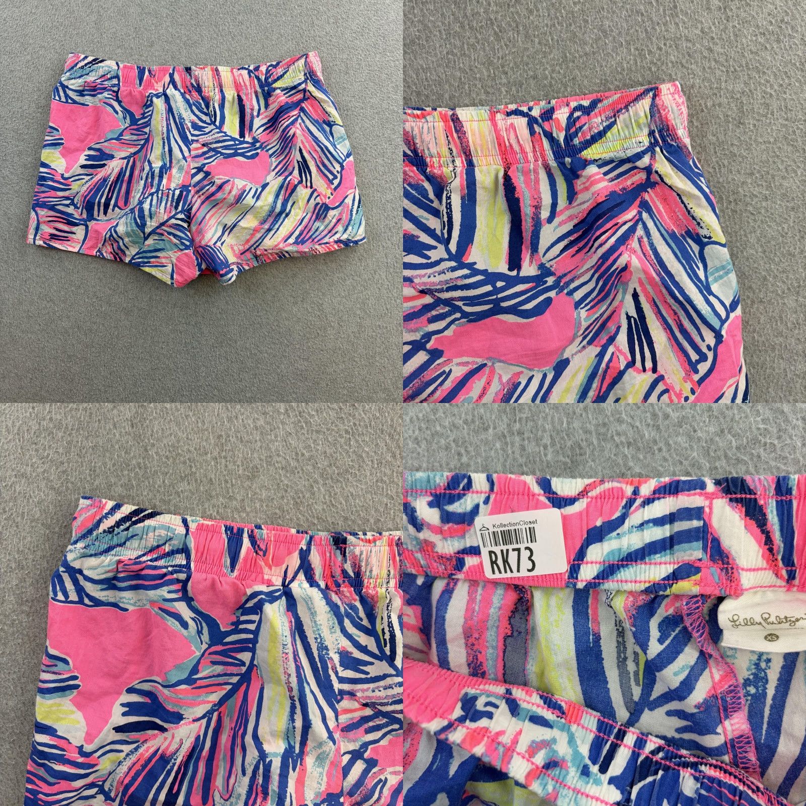 Lilly Pulitzer Lilly Pulitzer Shorts Womens XS Pink Blue Tropical Print Drawstring Beach Summer Size 26" / US 2 / IT 38 - 8 Thumbnail