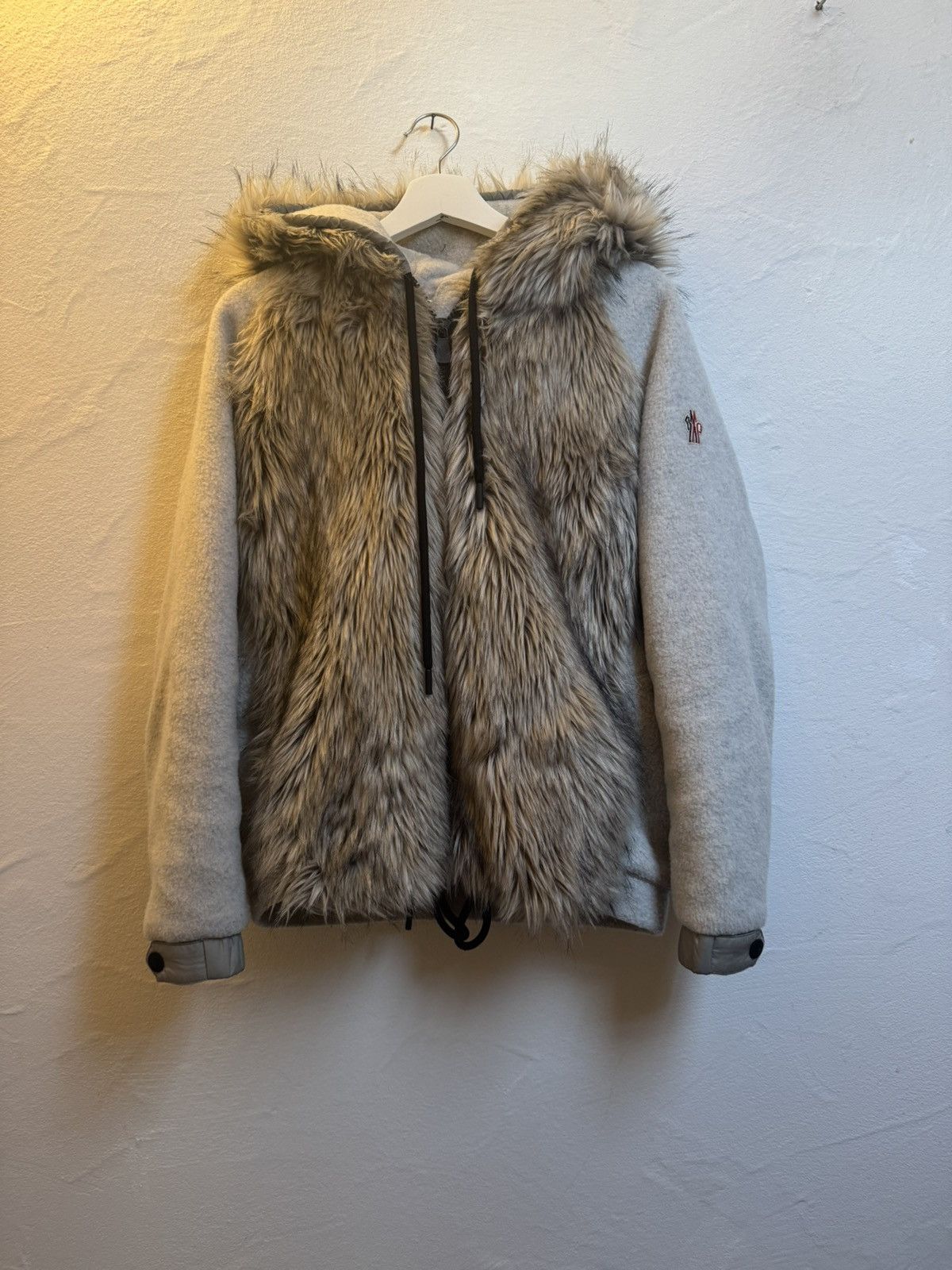 Moncler Grenoble Moncler Faux Fur Jacket With grey Wool Size US S / EU 44-46 / 1 - 1 Thumbnail