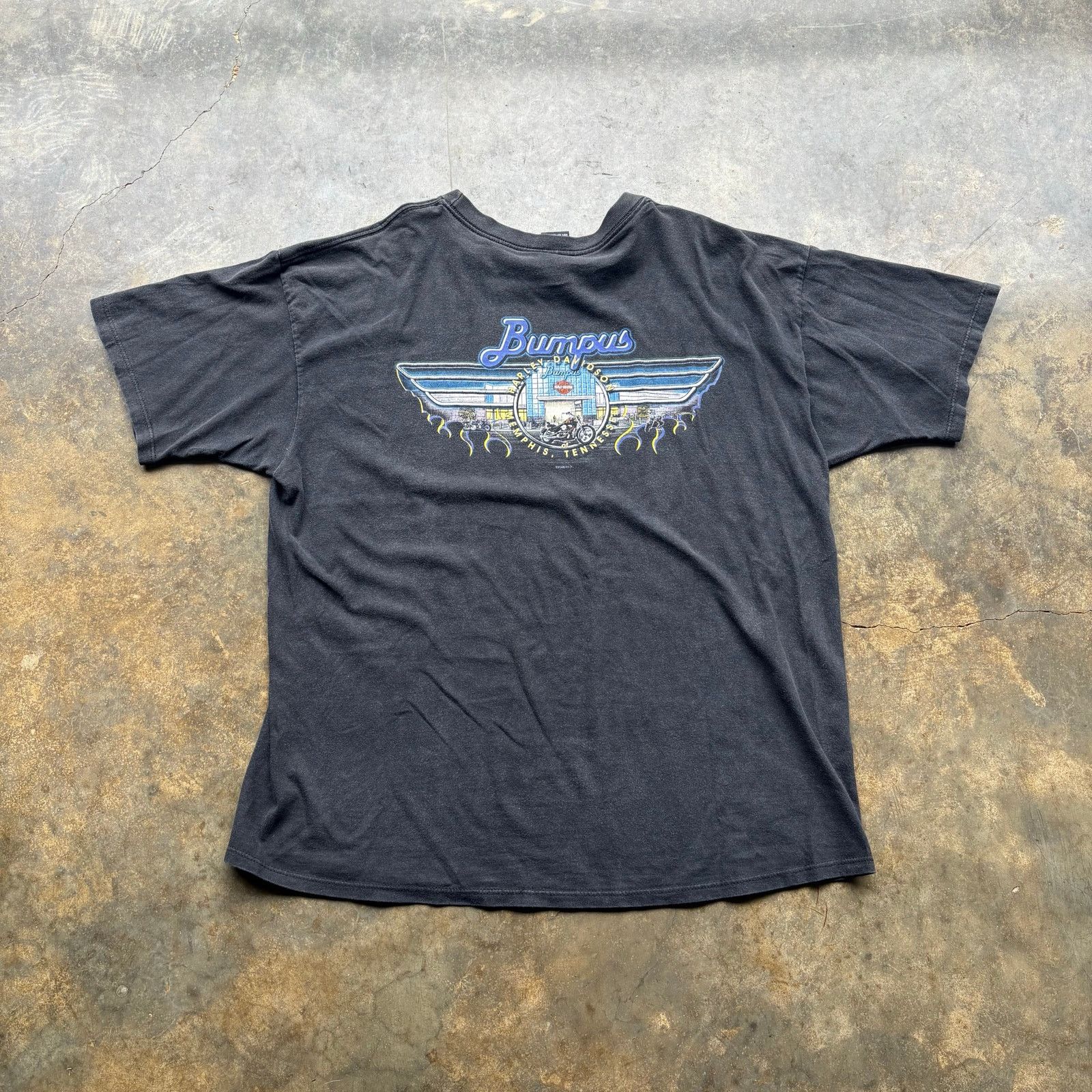 Harley Davidson Vintage Faded Harley Davidson Bumpus Black T-shirt Size US XXL / EU 58 / 5 - 5 Thumbnail