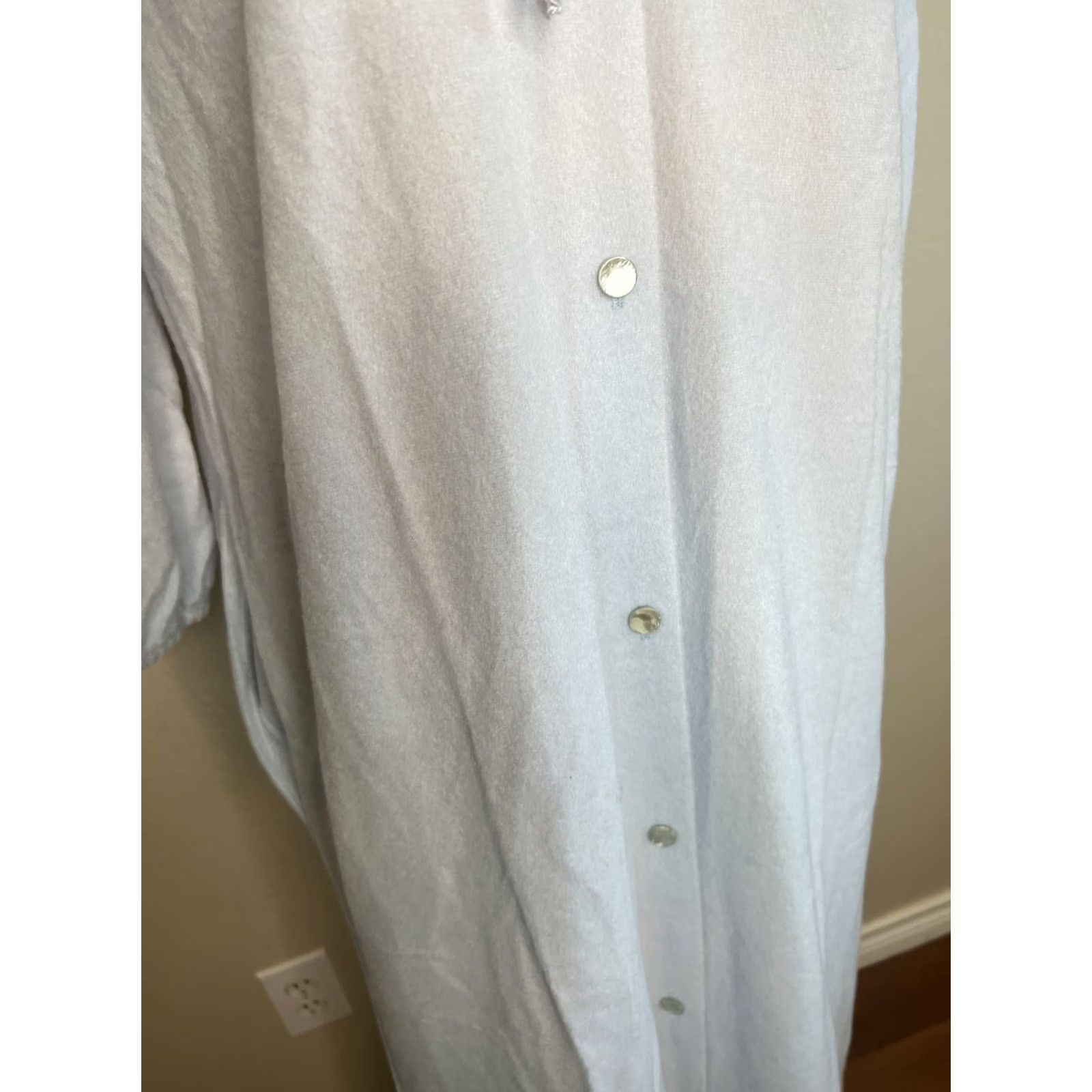 Vintage Creations Elegant Lady Robe Adult L Blue Housecoat Dressing Gown Felt Button 1970s Womens, Women's — image 6 of 6