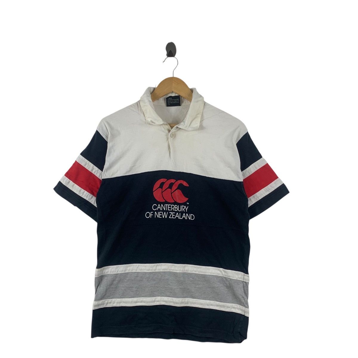 Canterbury of New Zealand Vintage CANTERBURY NEW ZEALAND Steinlager Rugby Tee Shirt Size US L / EU 52-54 / 3 - 3 Thumbnail