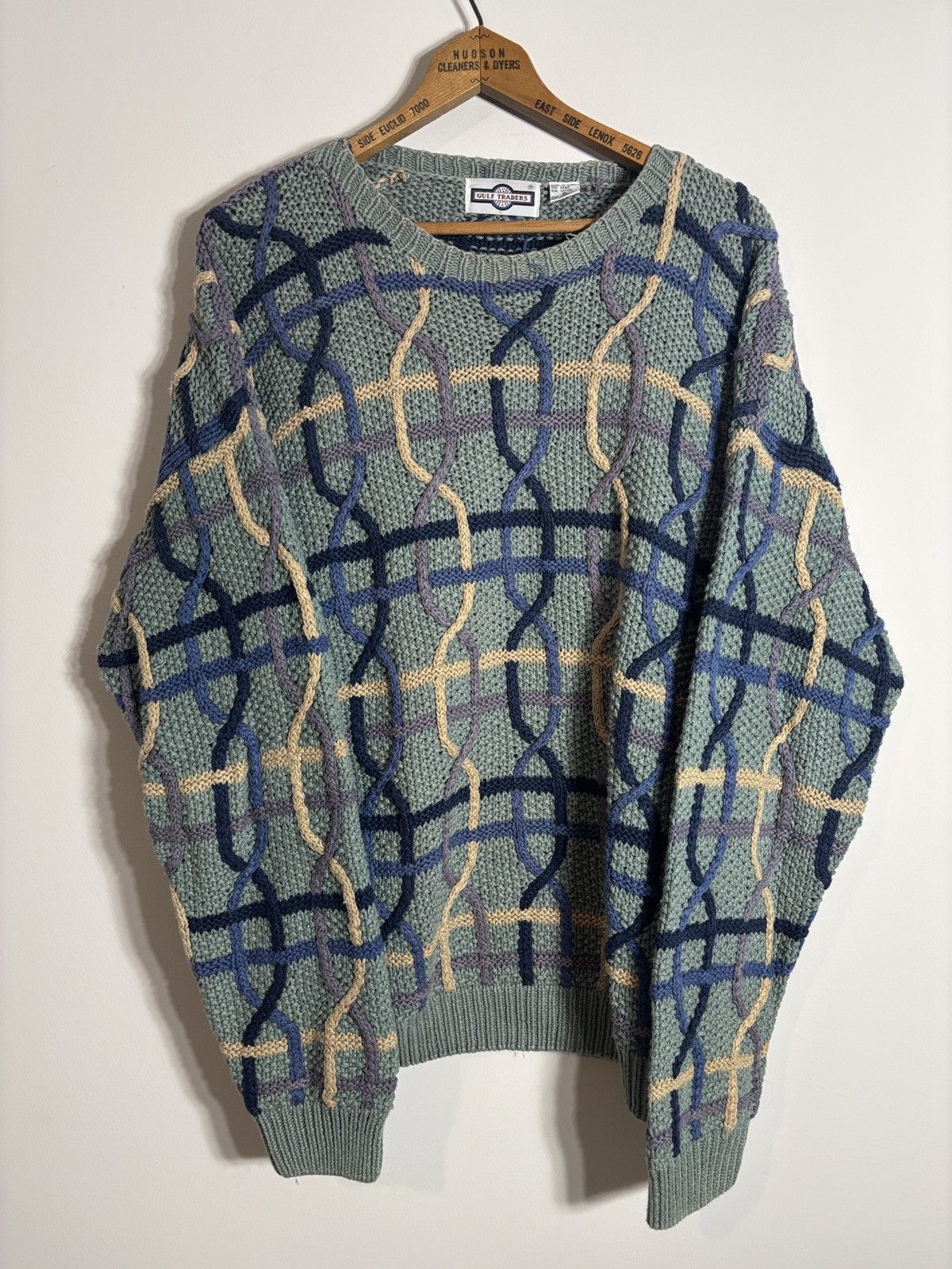 Vintage Vintage Gulf Traders Heavy Cable Knit Sweater Geometric XL Size US XL / EU 56 / 4 - 1 Thumbnail