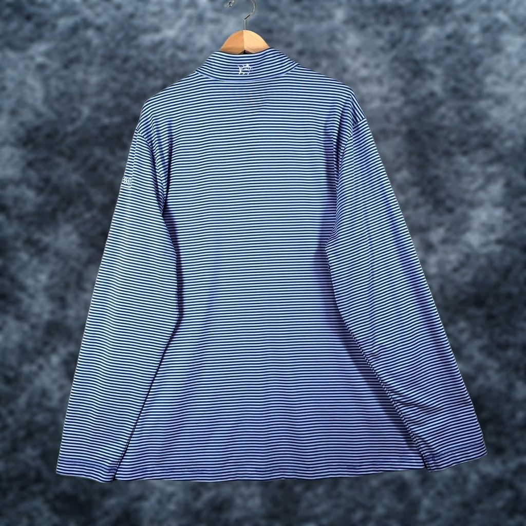 Southern Tide Southern Tide Pullover Mens 2XL Blue Striped Quarter Zip Performance Golf T3 Size US XXL / EU 58 / 5 - 1 Thumbnail