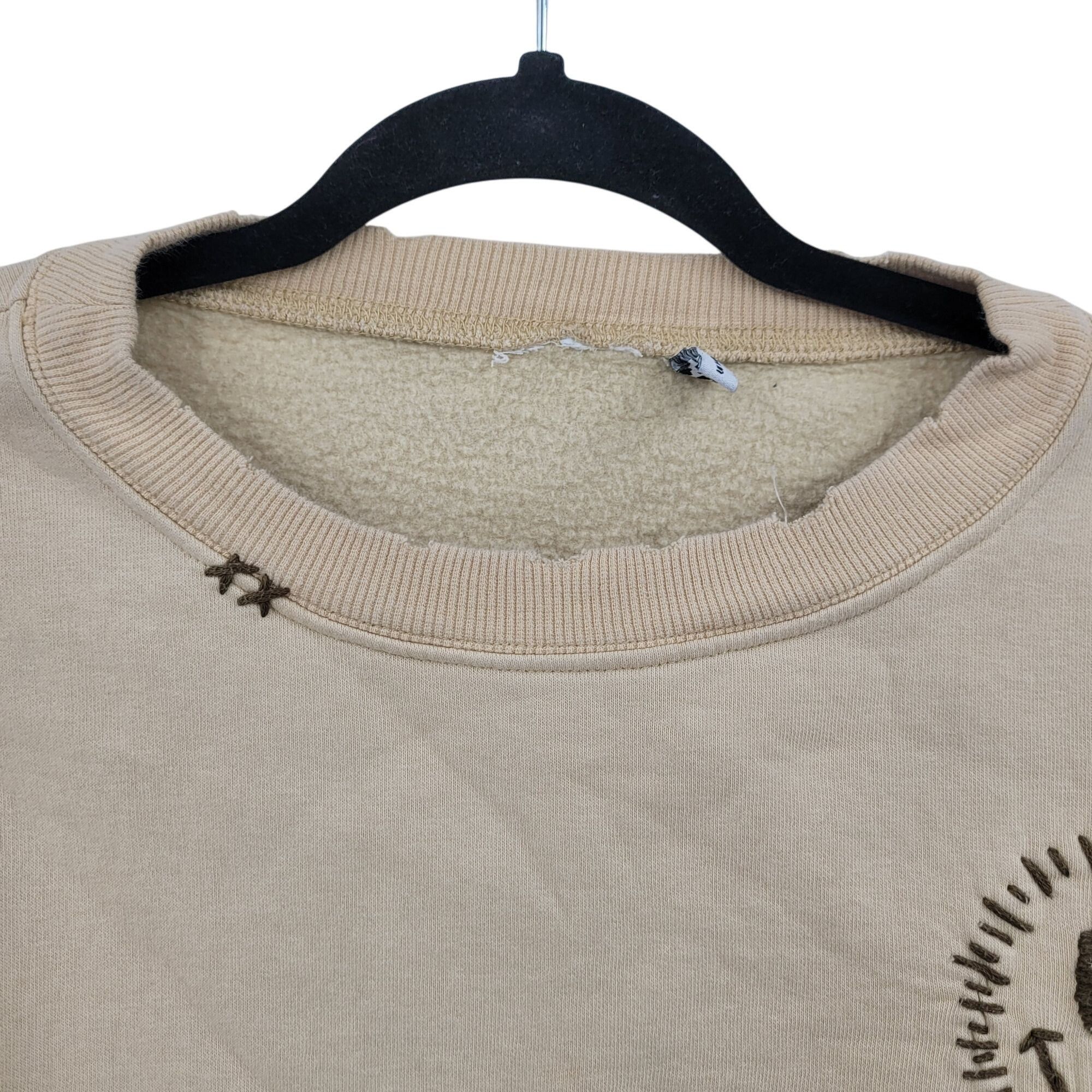 Other ASOS Design Womens Tan Distressed Smiley Embroidered Sweatsh Size M / US 6-8 / IT 42-44 - 4 Thumbnail
