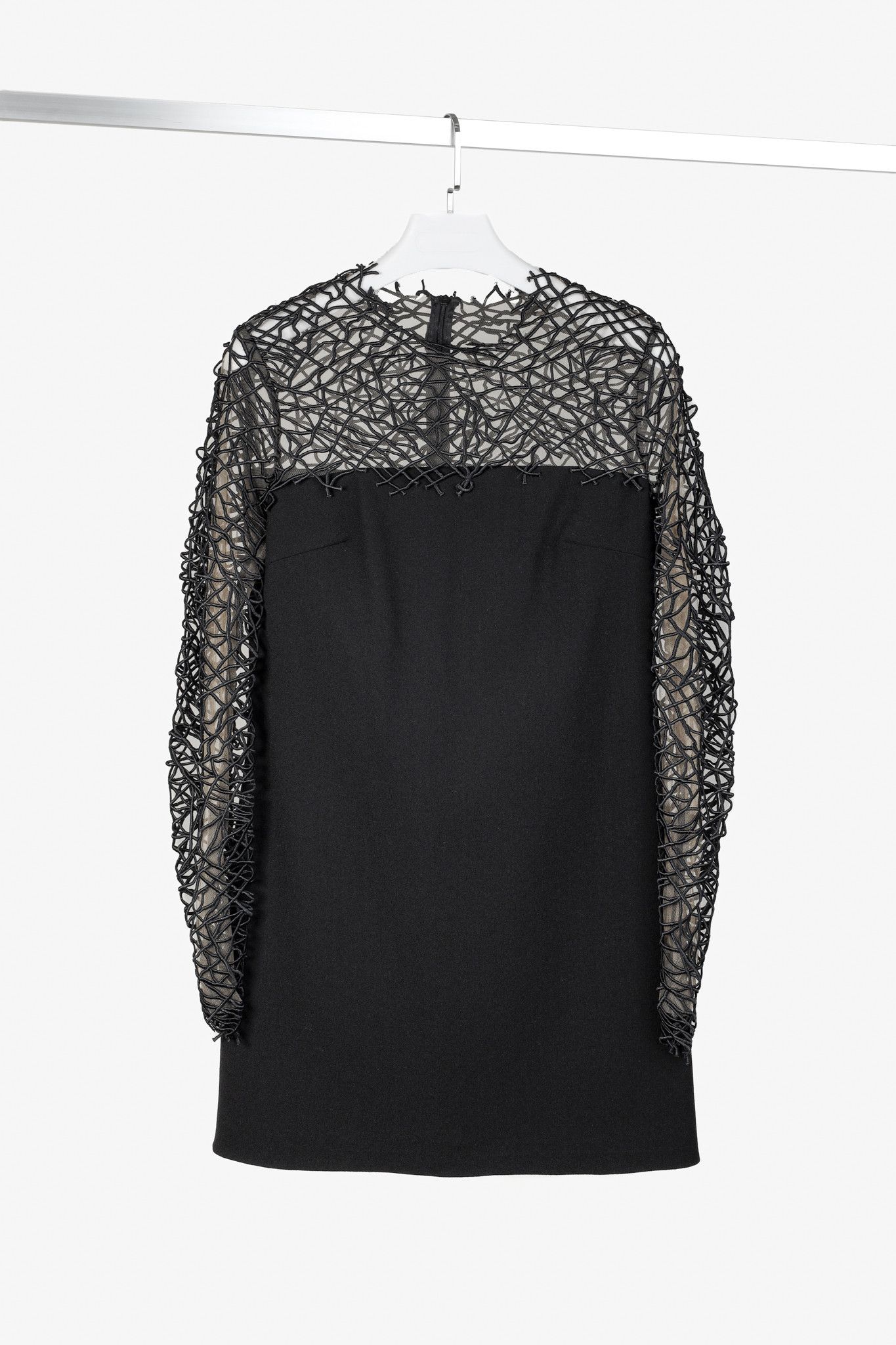 Christopher Kane Christopher Kane Black Lace Appliqué Wool Shift Dress Size M / US 6-8 / IT 42-44 - 1 Thumbnail