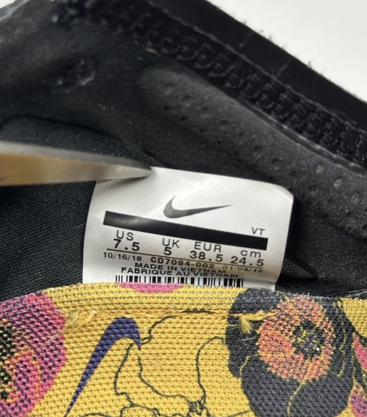 Nike Nike Air VaporMax SE Floral Black Gold Women's CD7094-002 Size US 7.5 / IT 37.5 - 11 Thumbnail