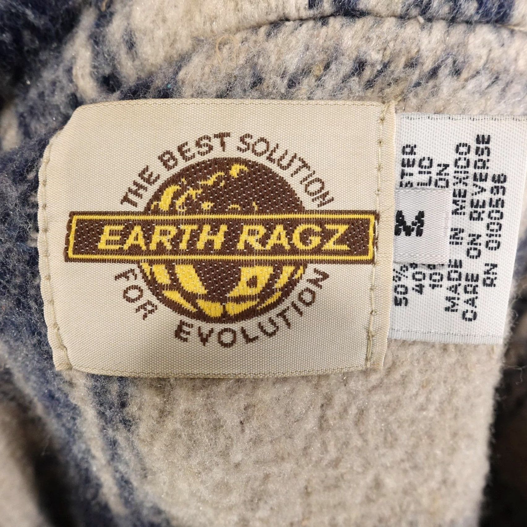 Vintage Earth Ragz Sweater Mens Medium Beige Blue Plaid Quarter Zip Pullover Warm Size US M / EU 48-50 / 2 - 6 Thumbnail
