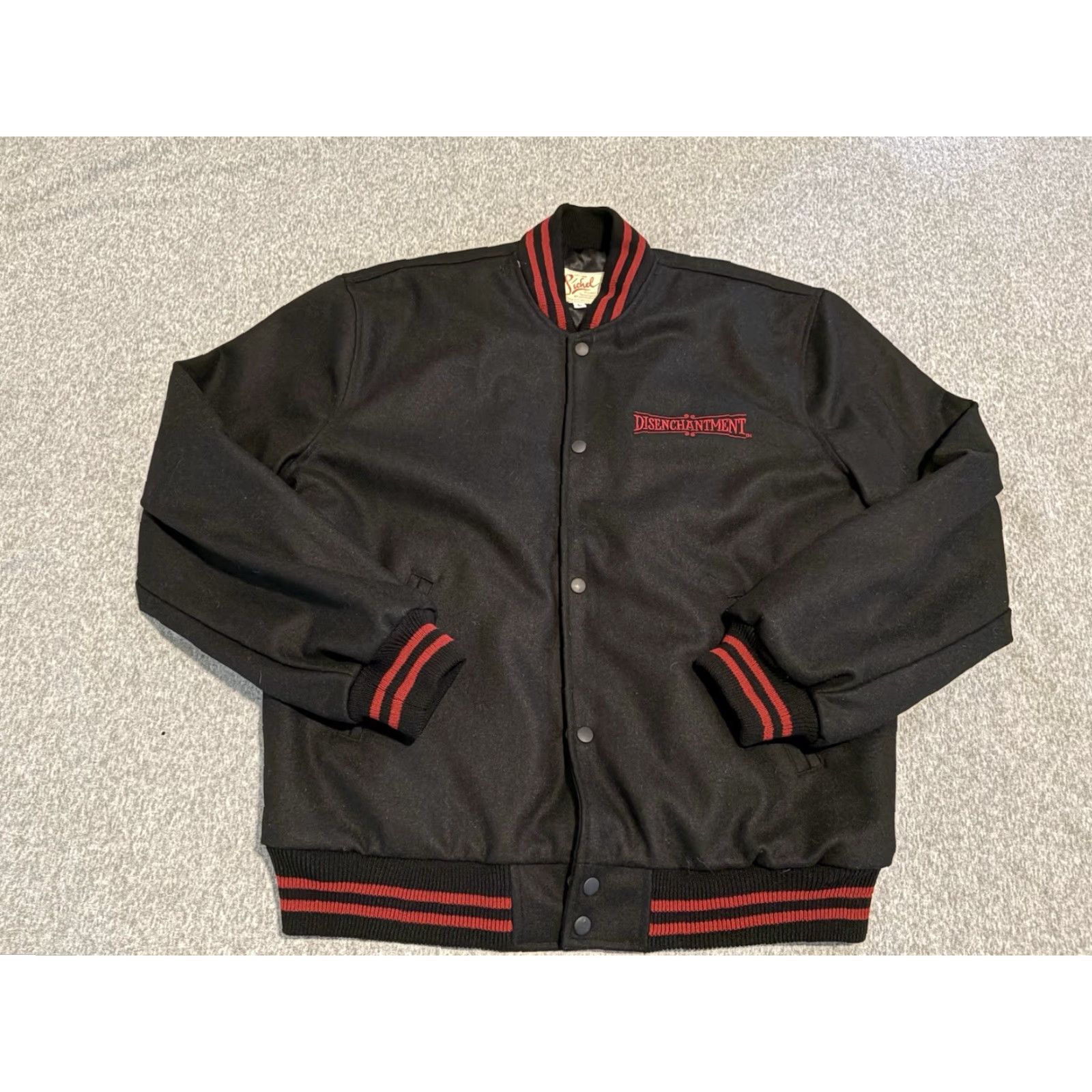 Vintage Sichel Wool Jacket Bomber Jacket Men Black L Luci Cartoon Disenchantment TV Show Rare 90s/2000s Size US L / EU 52-54 / 3 - 3 Thumbnail