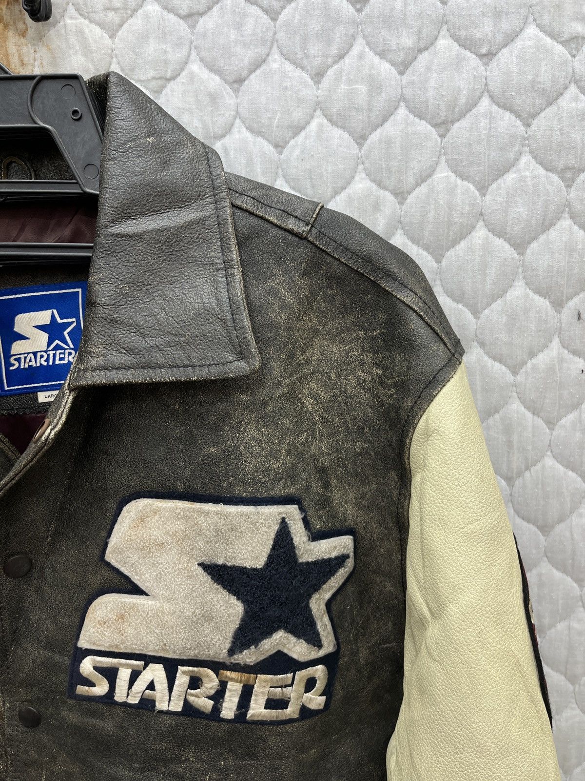 Starter 🔥🔥🔥STEALS VINTAGE STARTER VARSITY LEATHER JACKET Size US L / EU 52-54 / 3 - 10 Thumbnail