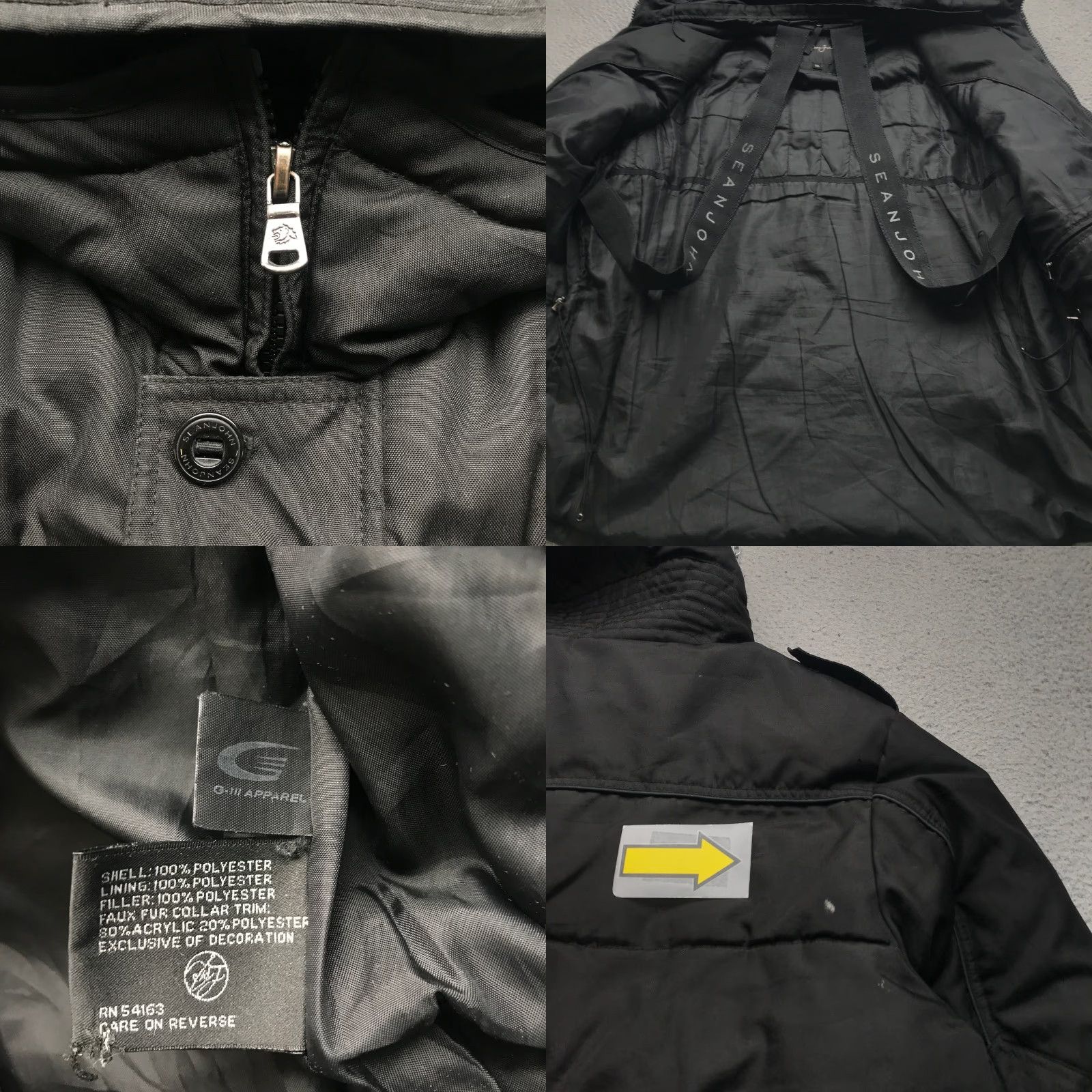 Sean John Sean John GIII Apparel Quilted Jacket Hooded Mens 2XL Black Zip Full Zip Lined Pockets Logo Jacket Size US XXL / EU 58 / 5 - 8 Thumbnail