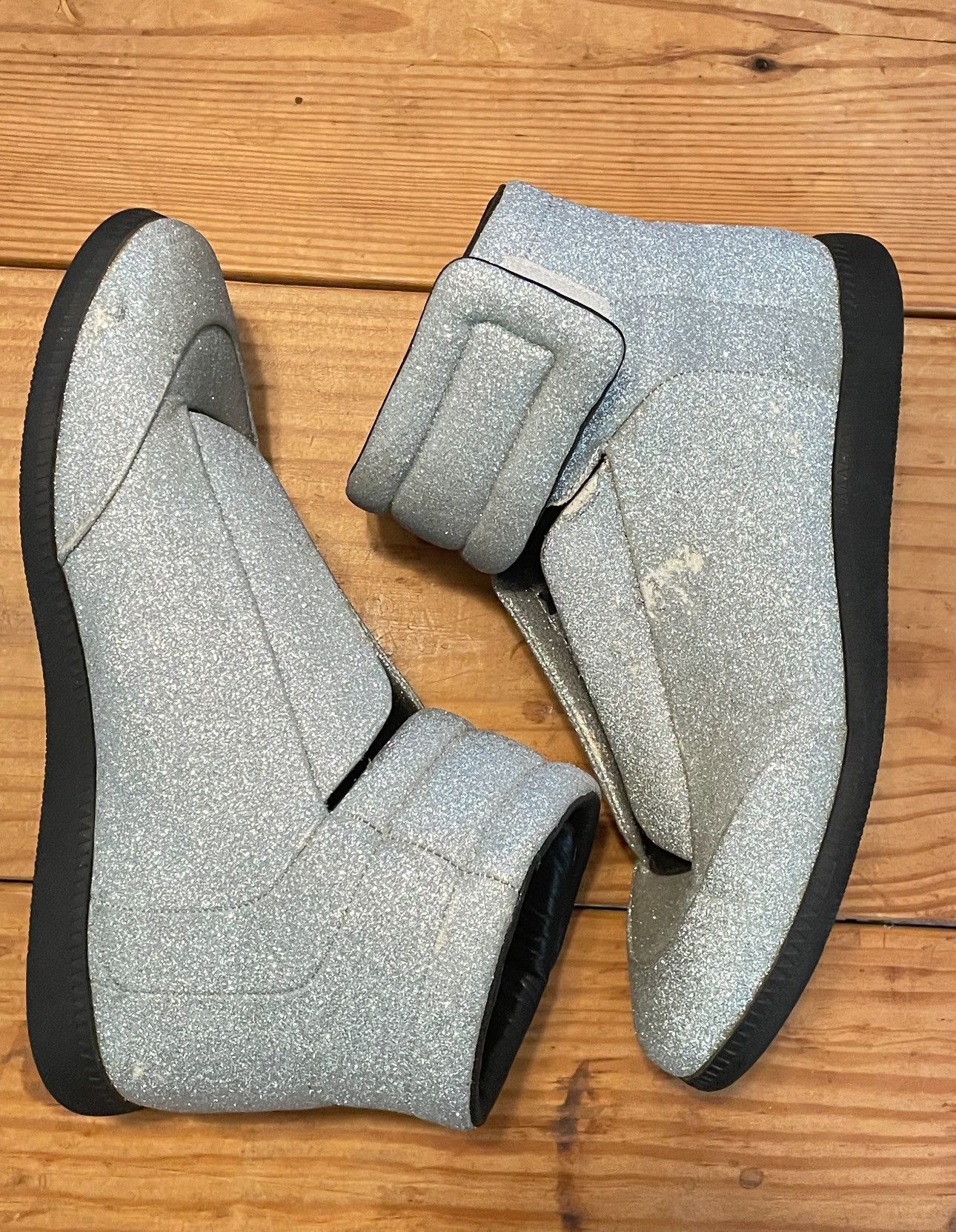 Maison Margiela Future High Leather Sneakers Glitter