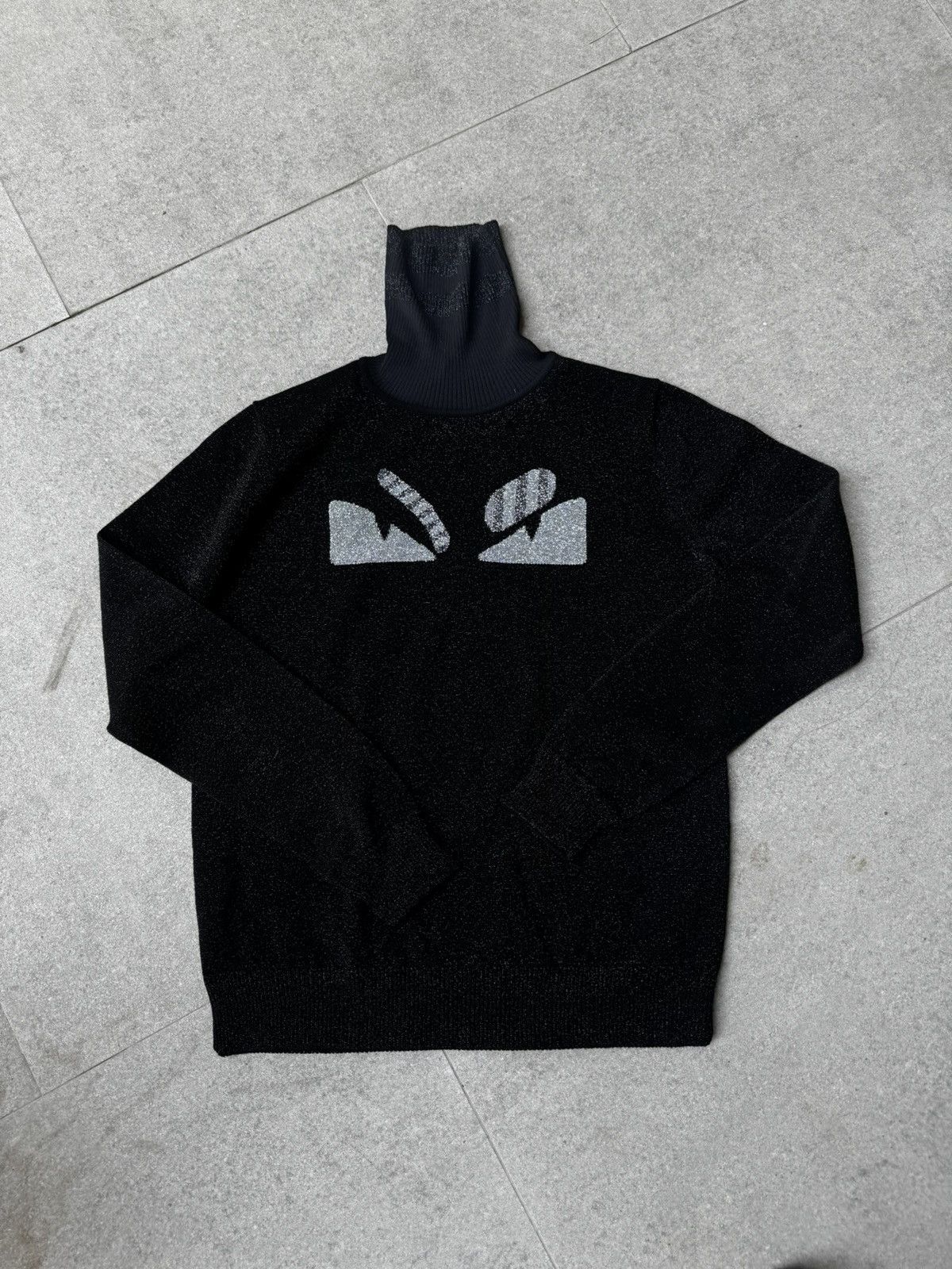 Fendi Fendi Monster Eyes Lurex & Wool Turtleneck Sweatshirt Size M / US 6-8 / IT 42-44 - 1 Thumbnail