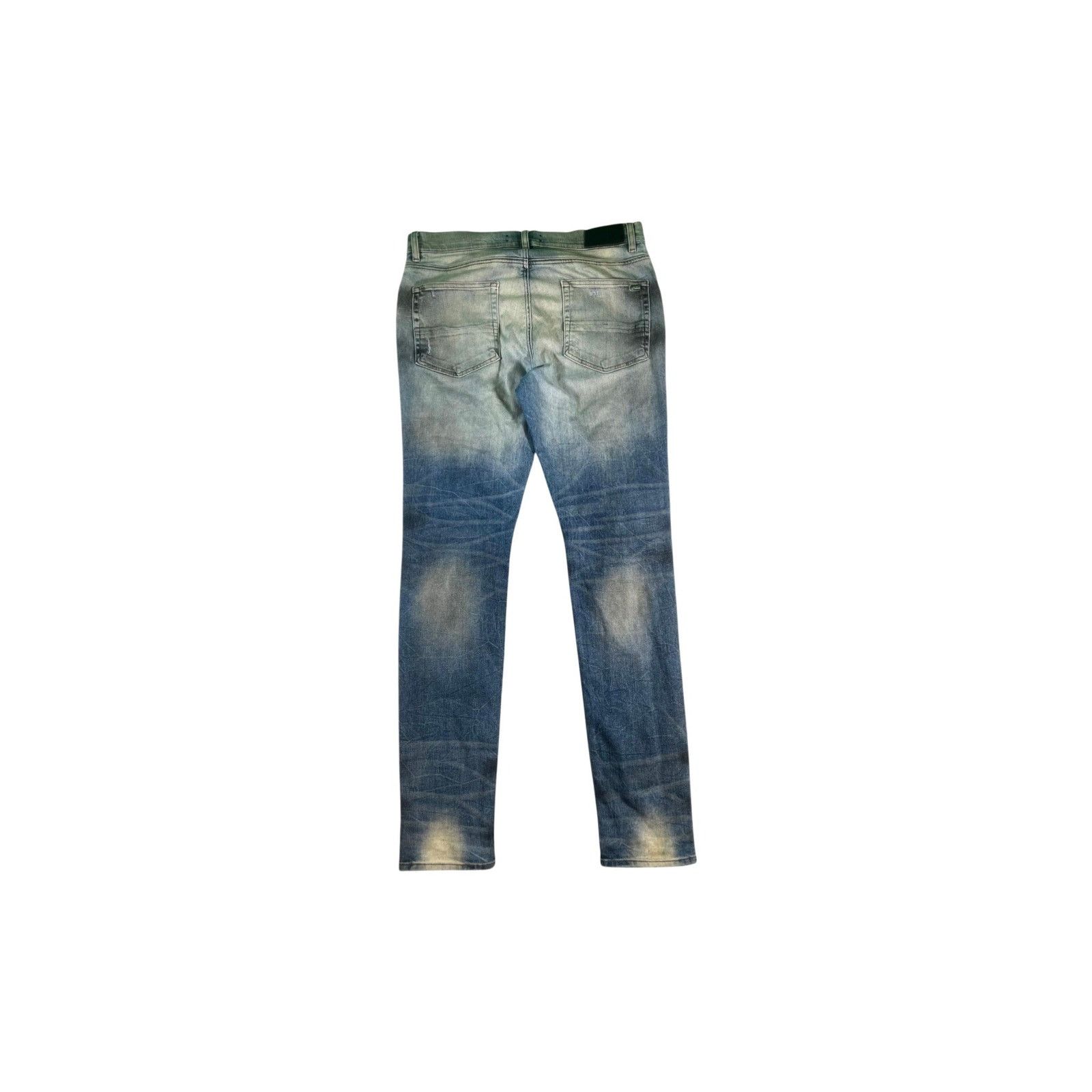 Amiri Amiri "MX1 Wool Patch" Navy, Black Wash & White Jeans Size US 36 / EU 52 - 2 Thumbnail