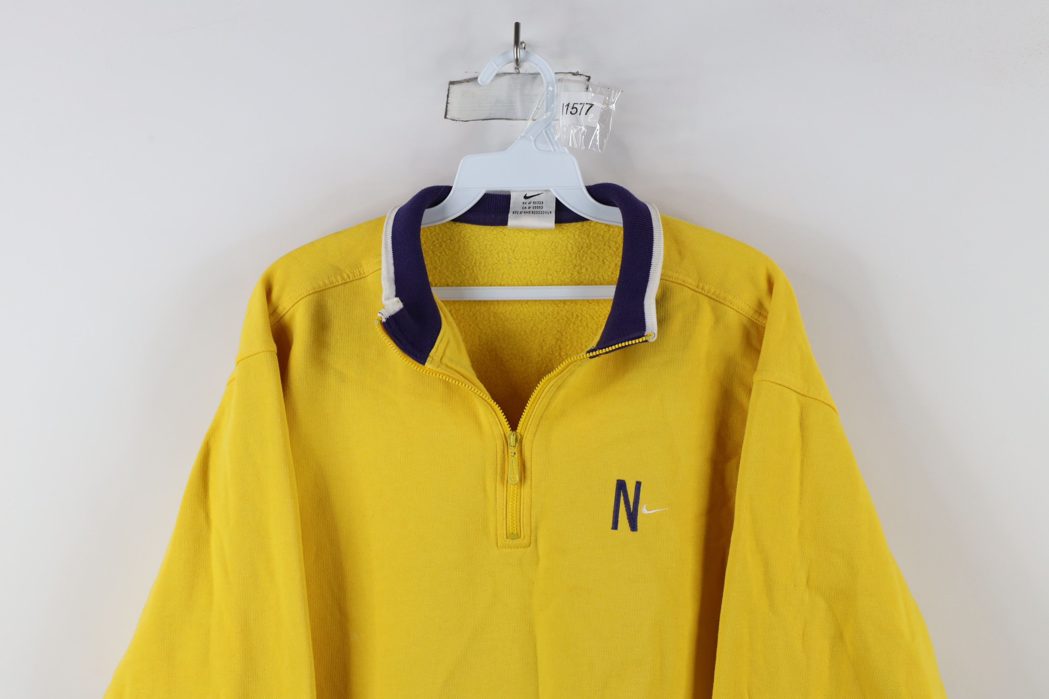 Nike × Vintage Vintage 90s Nike Scott Mini Swoosh Half Zip Sweatshirt Size M / US 6-8 / IT 42-44 - 2 Thumbnail