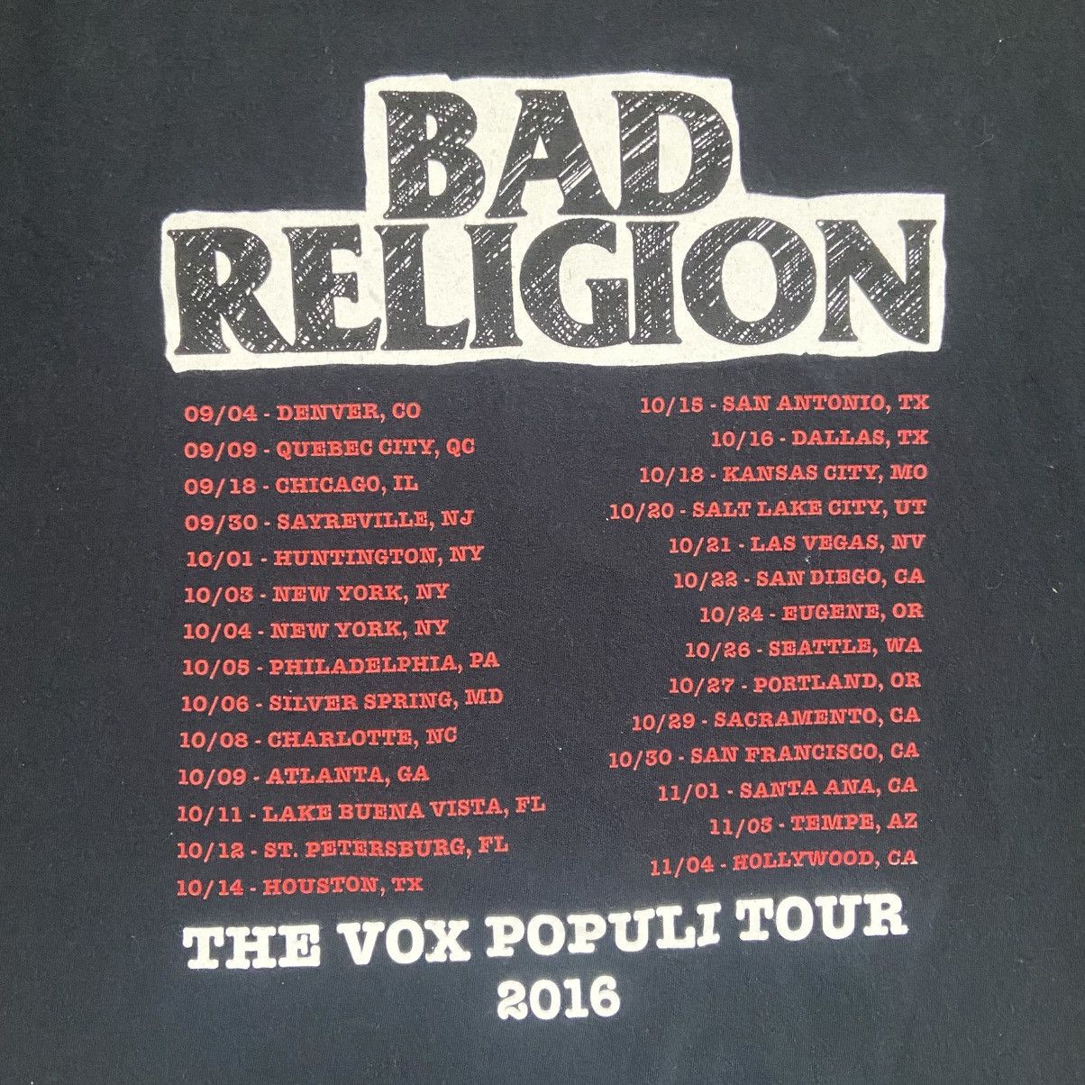 Band Tees Bad Religion The Vox Populi Tour 2016 Band T-Shirt Men’s XXL Size US XXL / EU 58 / 5 - 6 Thumbnail