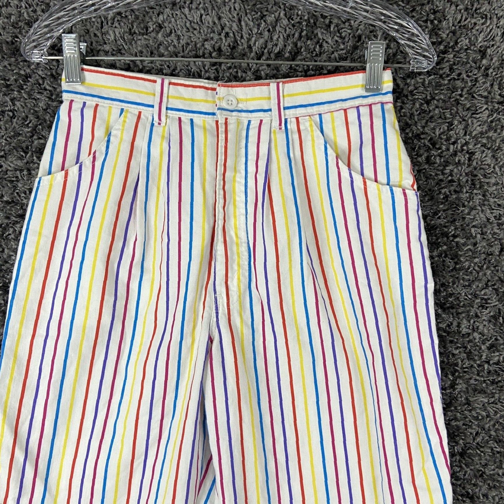 Rainbow Hunt Club Women's Rainbow Striped Chino Pants White Multicolor Size 26 Size 26" / US 2 / IT 38 - 4 Thumbnail