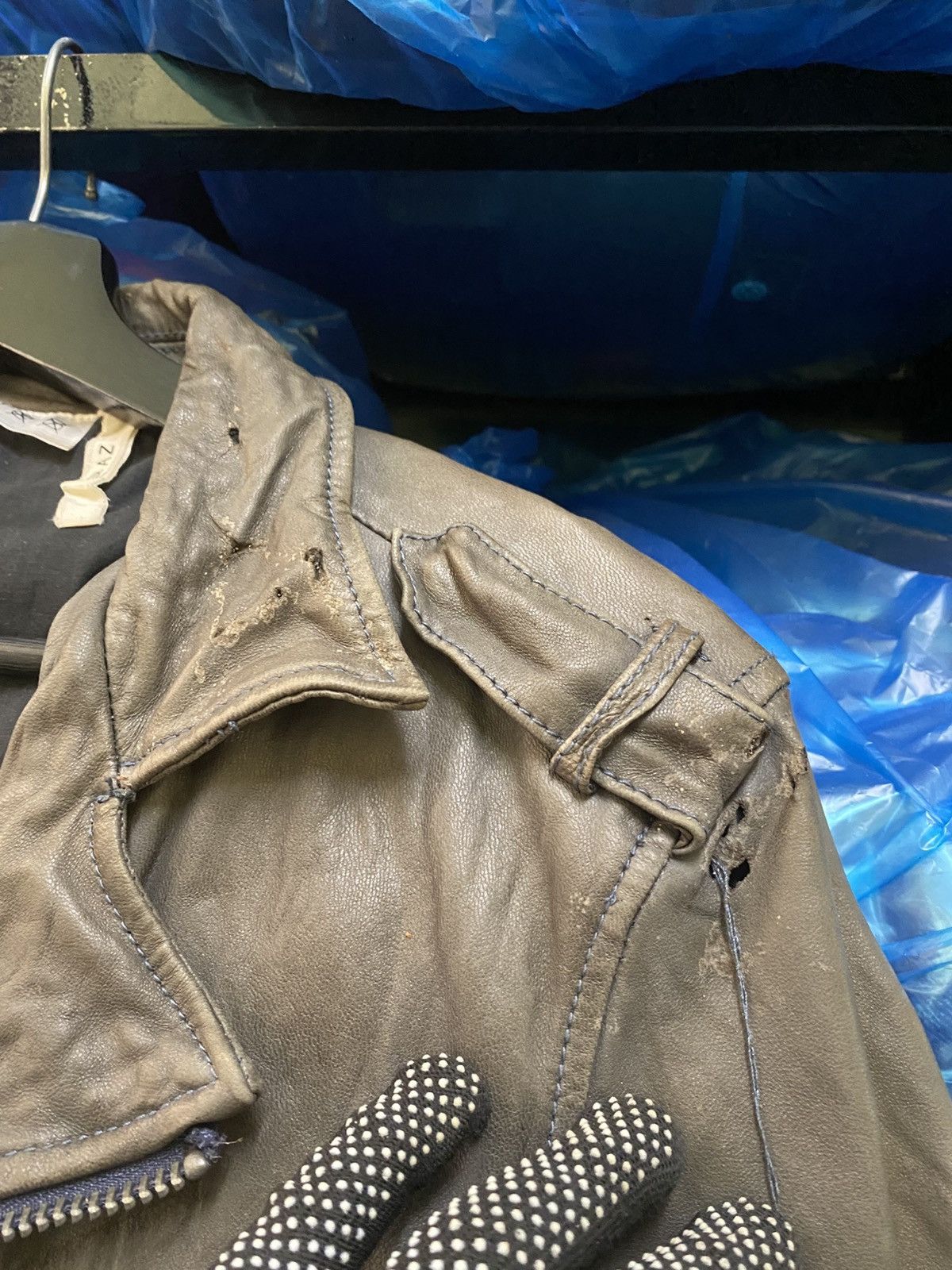 AZ by junhashimoto AZ Distressed Leather Moto Jacket Multiple Zippers Buckles Size US S / EU 44-46 / 1 - 8 Thumbnail