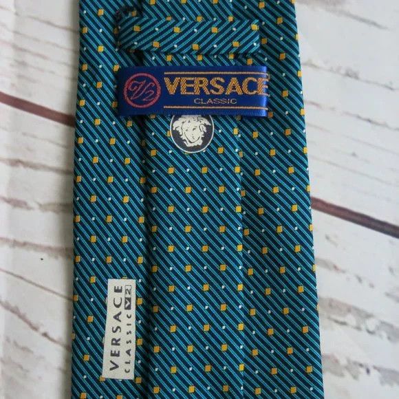 Versace Versace Handmade Classic V2 Multcolor Print Silk Neck Tie Size ONE SIZE - 5 Thumbnail