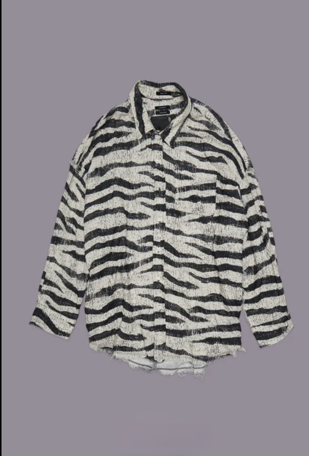 R13 SHREDDED SEAM DROP NECK SHIRT