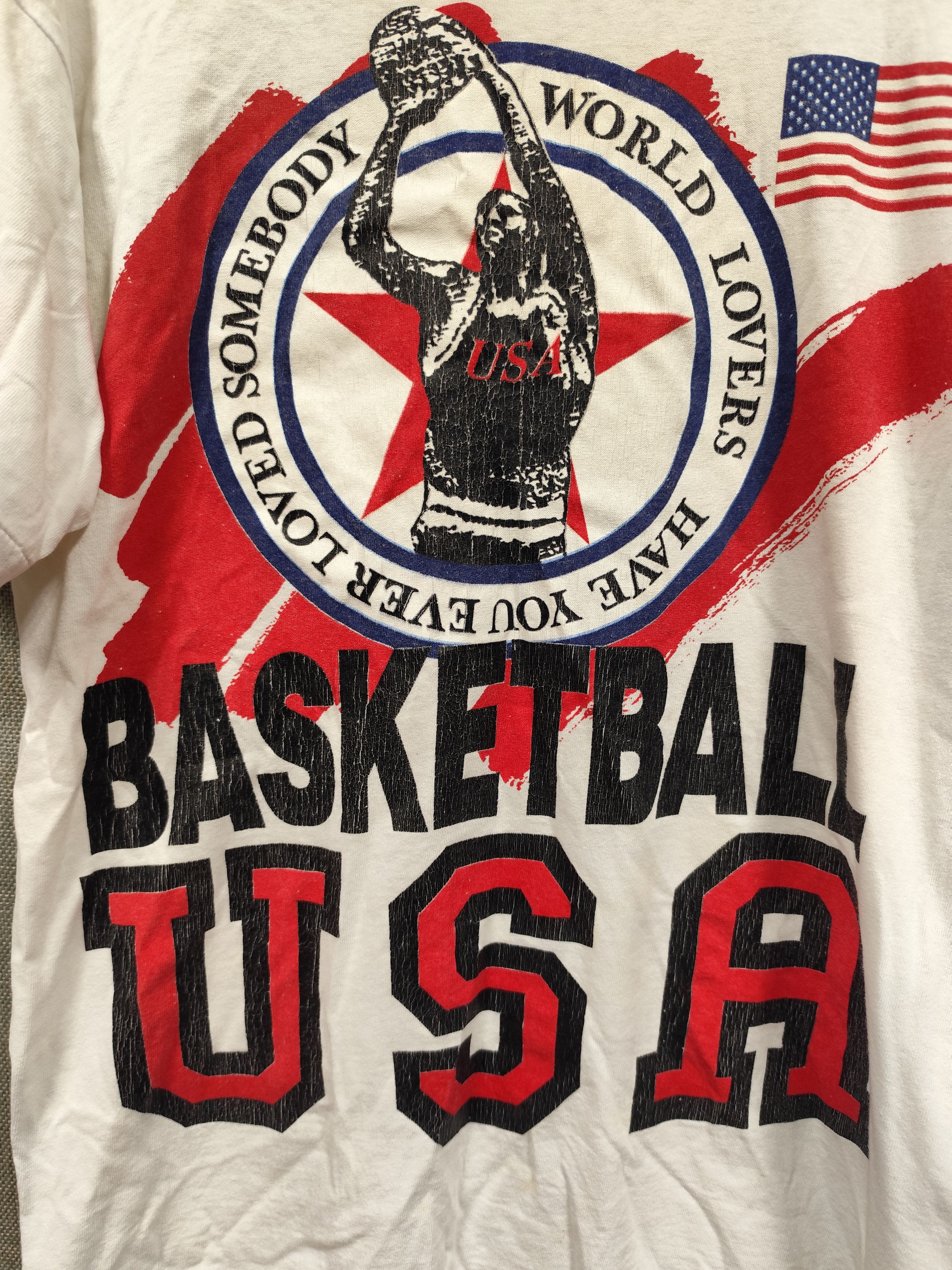Fruit Of The Loom Vintage 90s t shirt BASKETBALL USA tag fruit of the loam Size US L / EU 52-54 / 3 - 2 Thumbnail