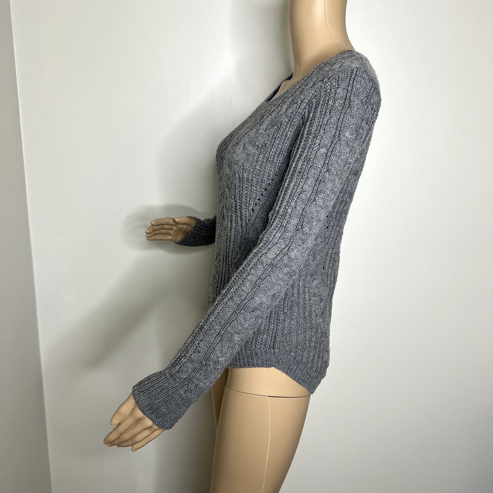 Other SO Gray Knitted Scoop Neck Sweater Size M / US 6-8 / IT 42-44 - 2 Thumbnail