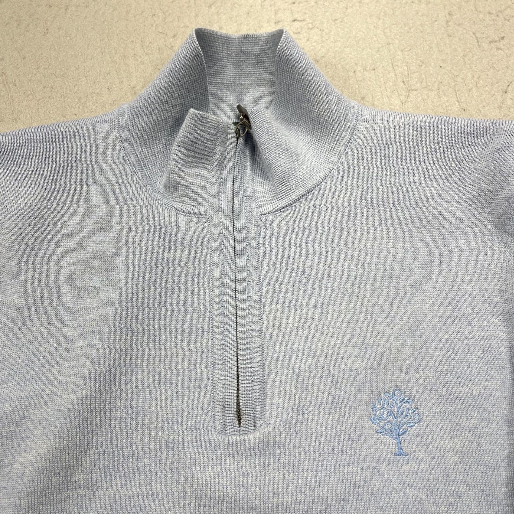 Vintage Fairway & Greene Golf Sweater Mens Small Blue Toscana 1/4 Zip Wool Pullover Mock Neck Size US S / EU 44-46 / 1 - 2 Thumbnail