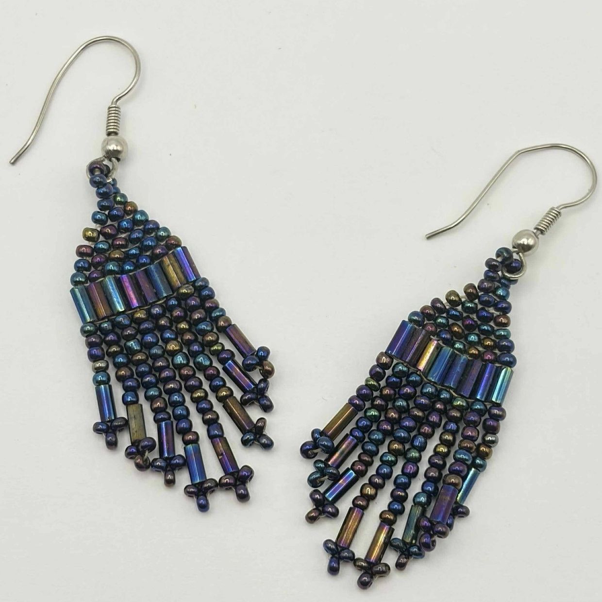 Other Blue Midnight Beaded Tassel Earrings Size ONE SIZE - 2 Thumbnail