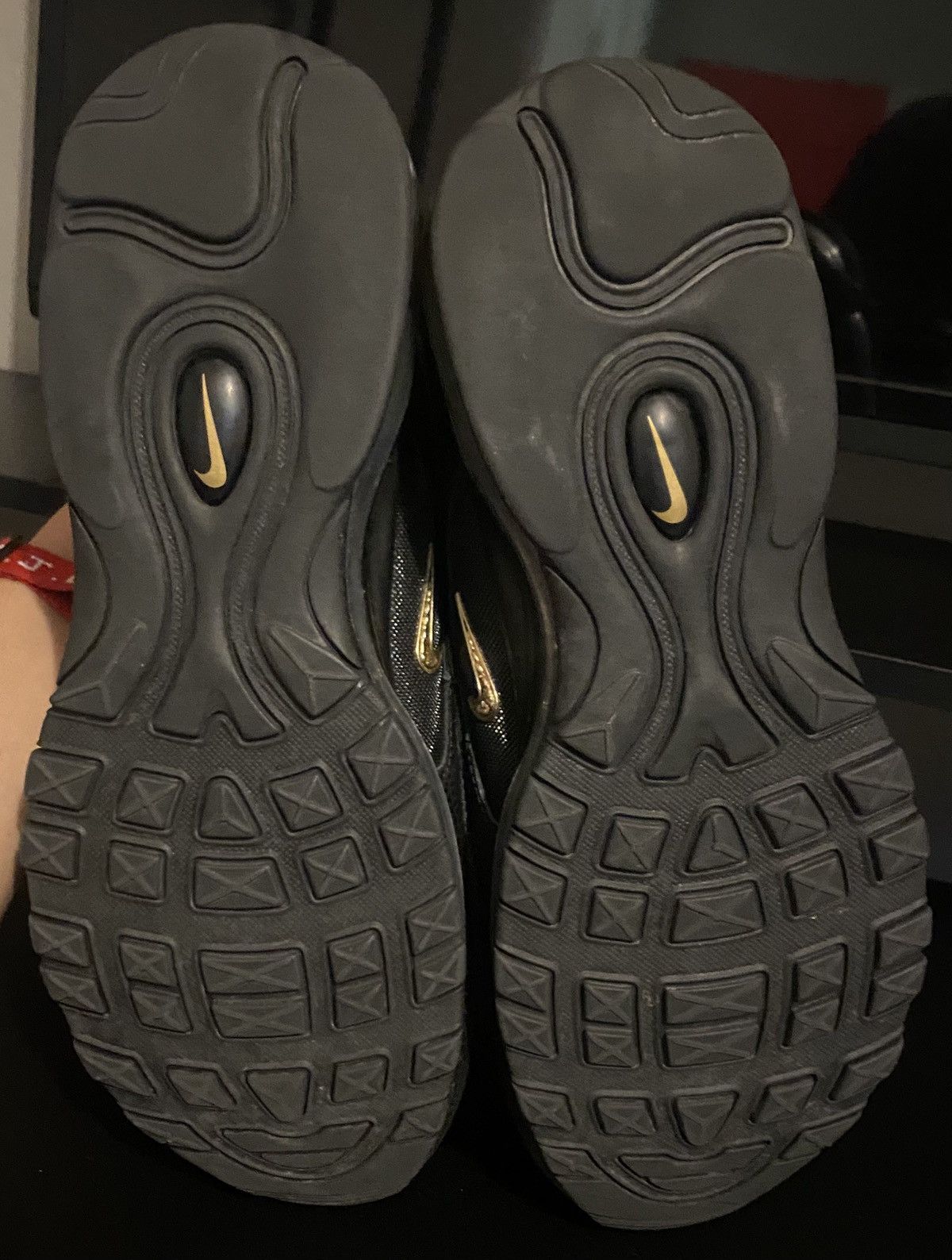 Nike Nike Air Max 97 Black Metallic Gold Size US 10.5 / EU 43-44 - 8 Thumbnail