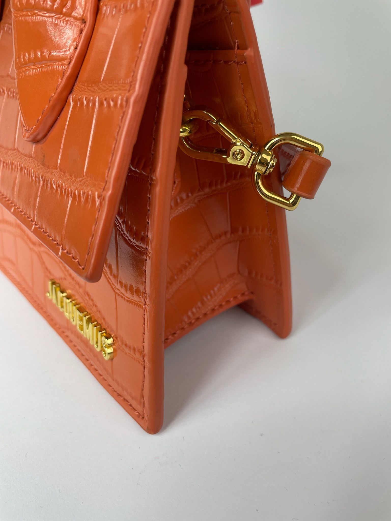 Jacquemus 'Le Chiquito' orange croc print leather bag Size ONE SIZE - 4 Thumbnail
