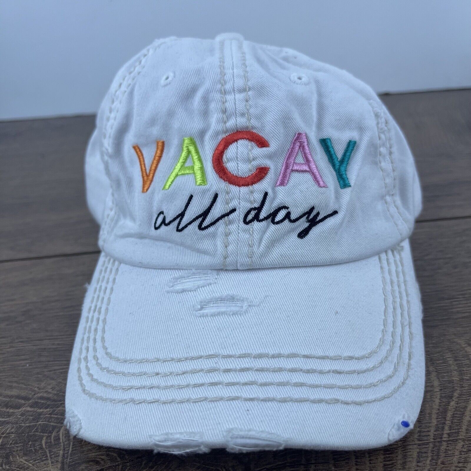 Other Vacay All Day Hat Vacation Vacay Hat White Adjustable Hat Wh Size ONE SIZE - 3 Thumbnail
