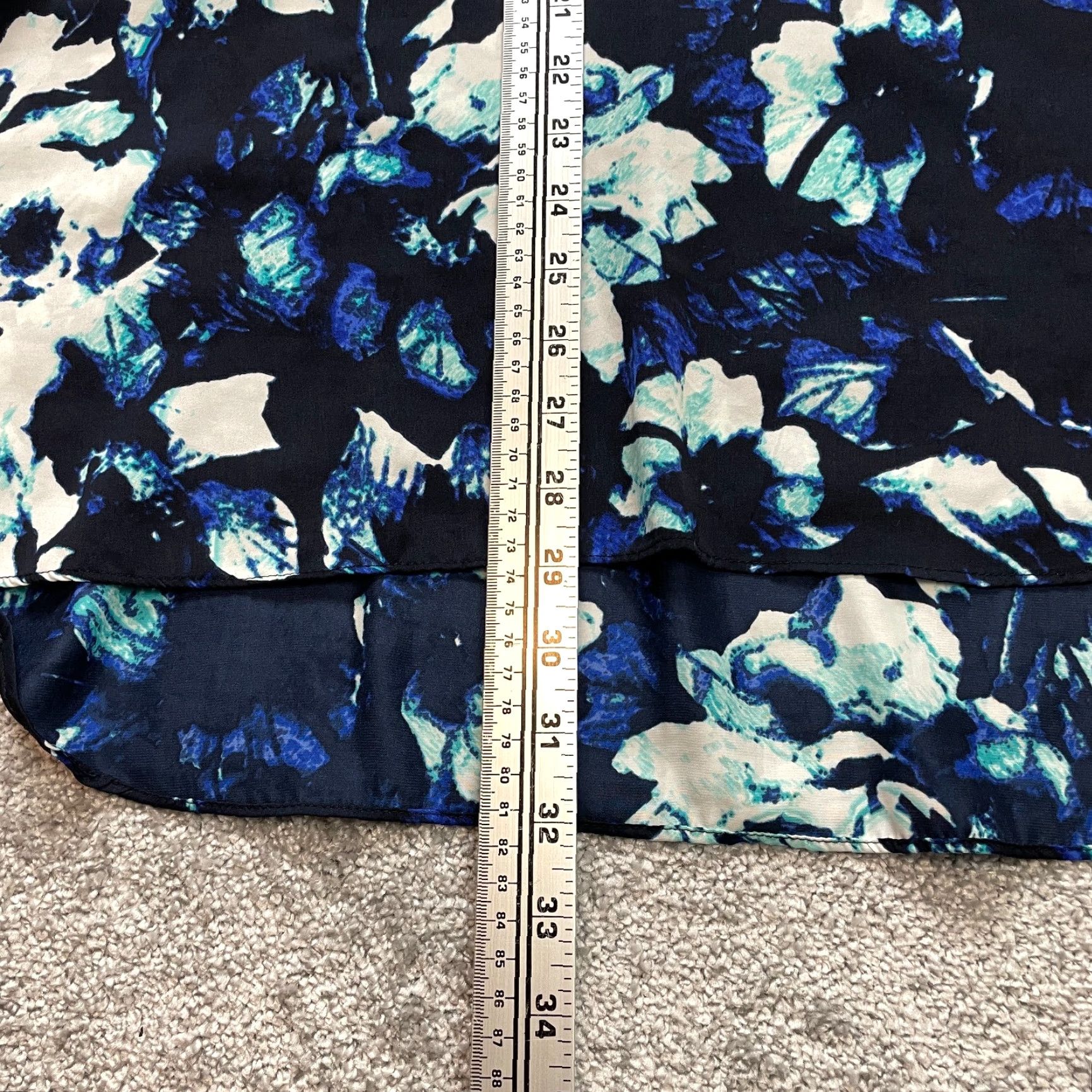 Apt. 9 Apt. 9 Button-Up Shirt Womens 1X White Blue Floral 3/4 Sleeve Collared Shirt Size XL / US 12-14 / IT 48-50 - 7 Thumbnail