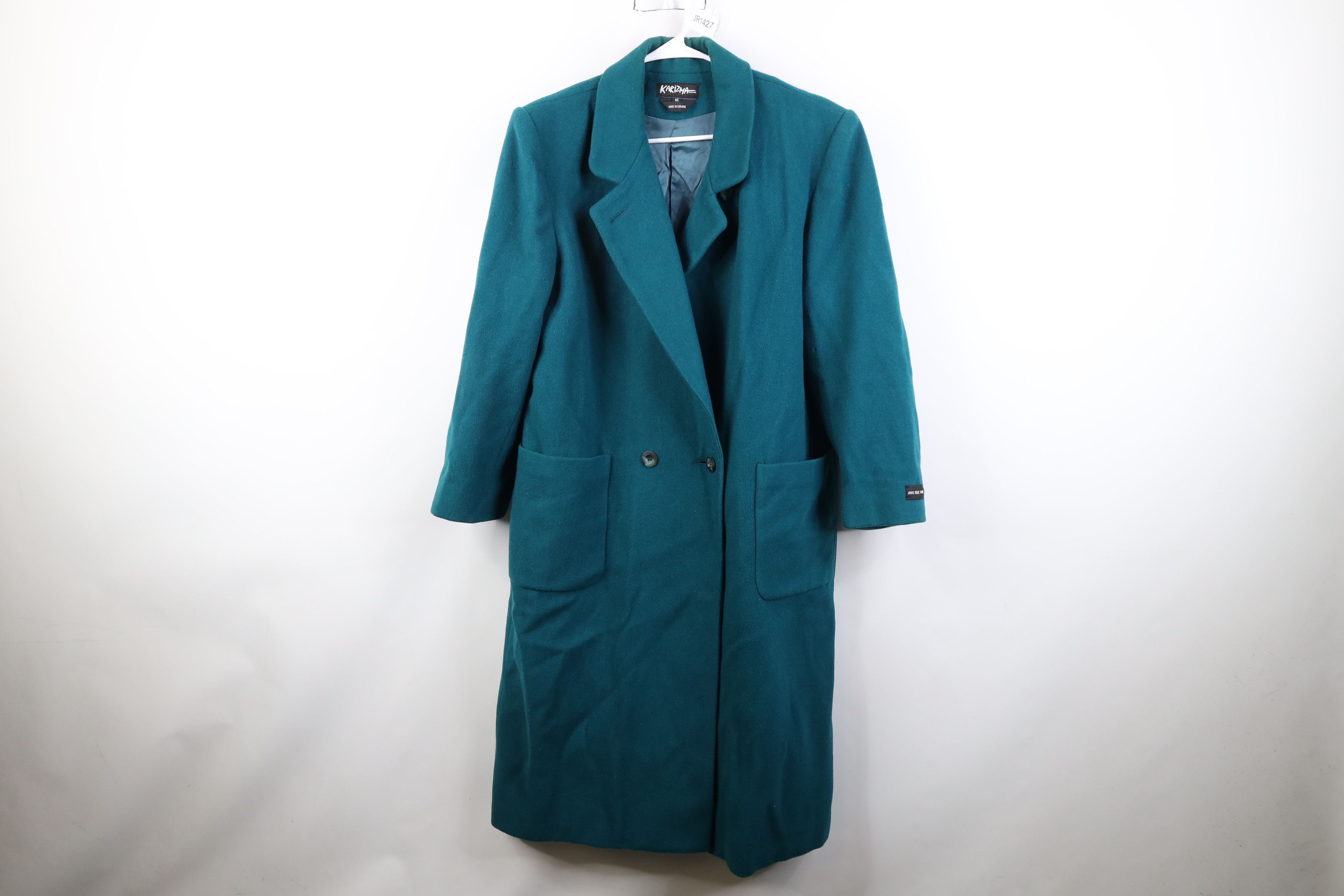 Vintage Vintage 90s Streetwear Heavy Pure Wool Overcoat Jacket Teal Size XXL / US 16-18 / IT 52-54 - 1 Thumbnail