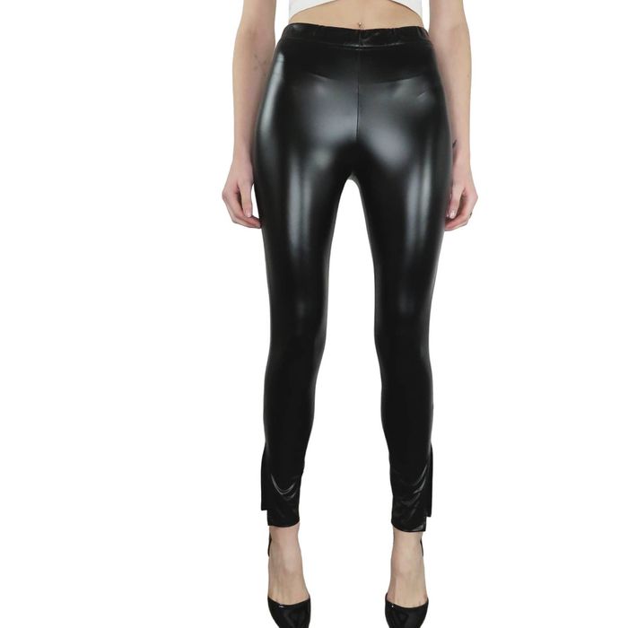 High-rise faux-leather legging