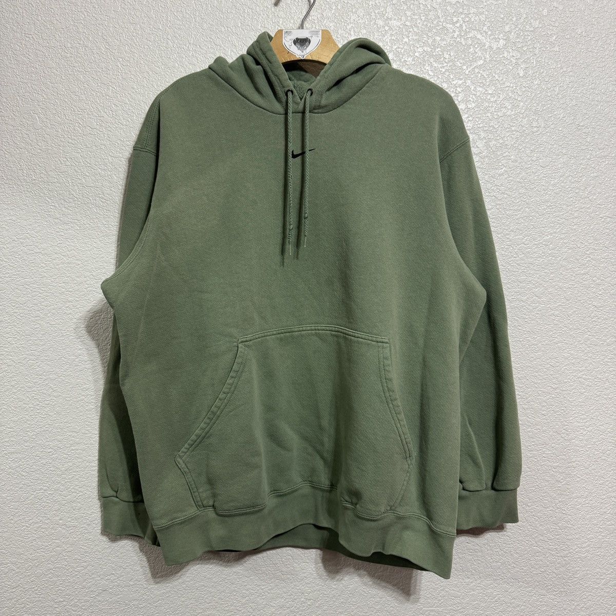 Nike Vintage Sunfaded Sage Green Nike Center Swoosh Hoodie Size US M / EU 48-50 / 2 - 1 Thumbnail